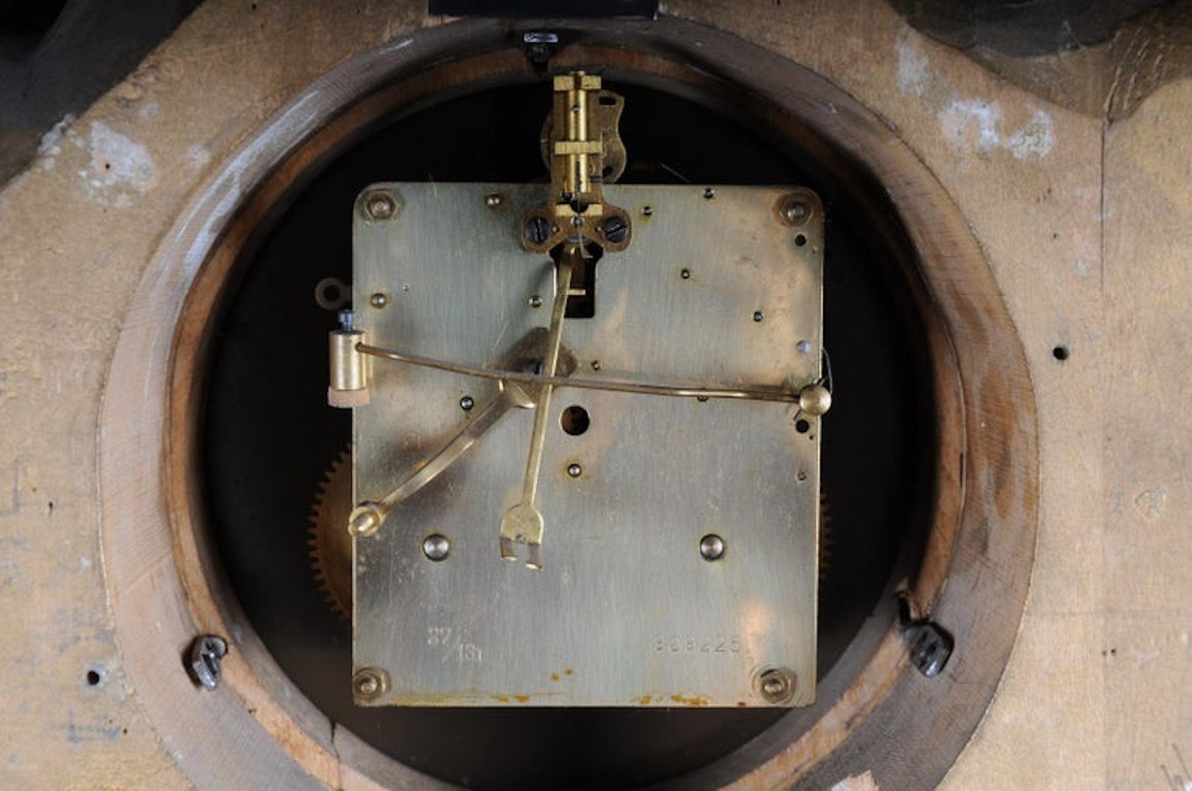 French Rococo Wall Clock 19th Century, Gold For Sale 3