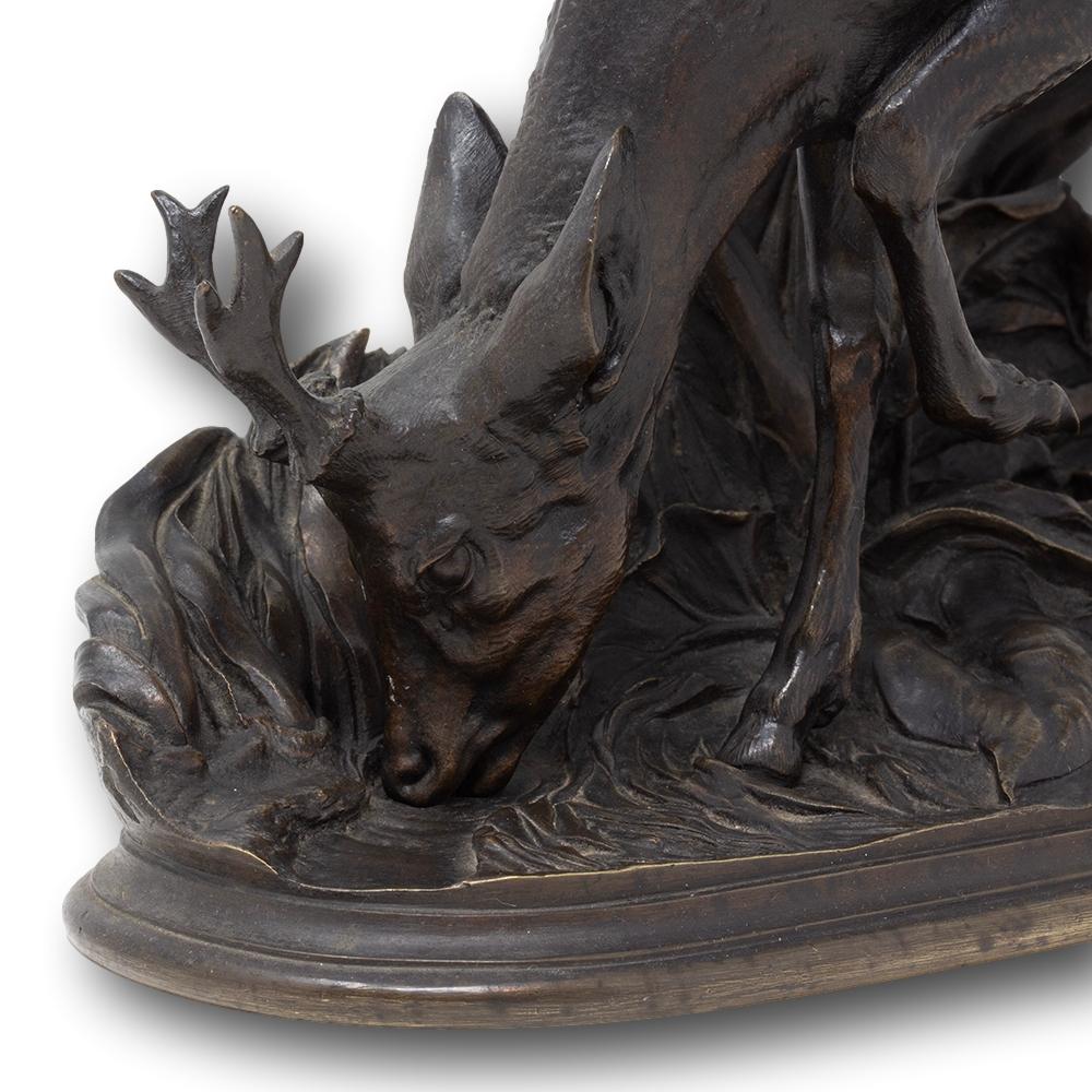 Sculpture française Roe Deer en bronze de Pierre-Jules Mene en vente 3