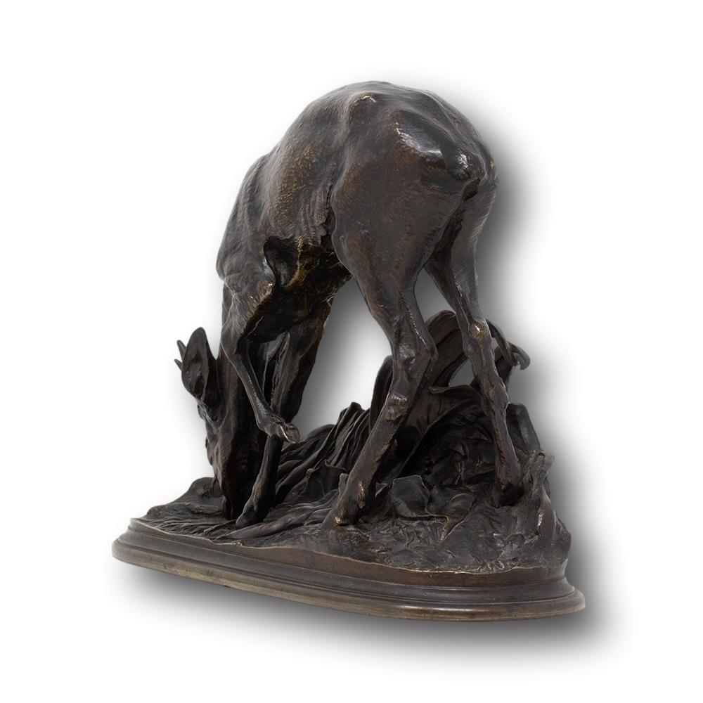 Français Sculpture française Roe Deer en bronze de Pierre-Jules Mene en vente