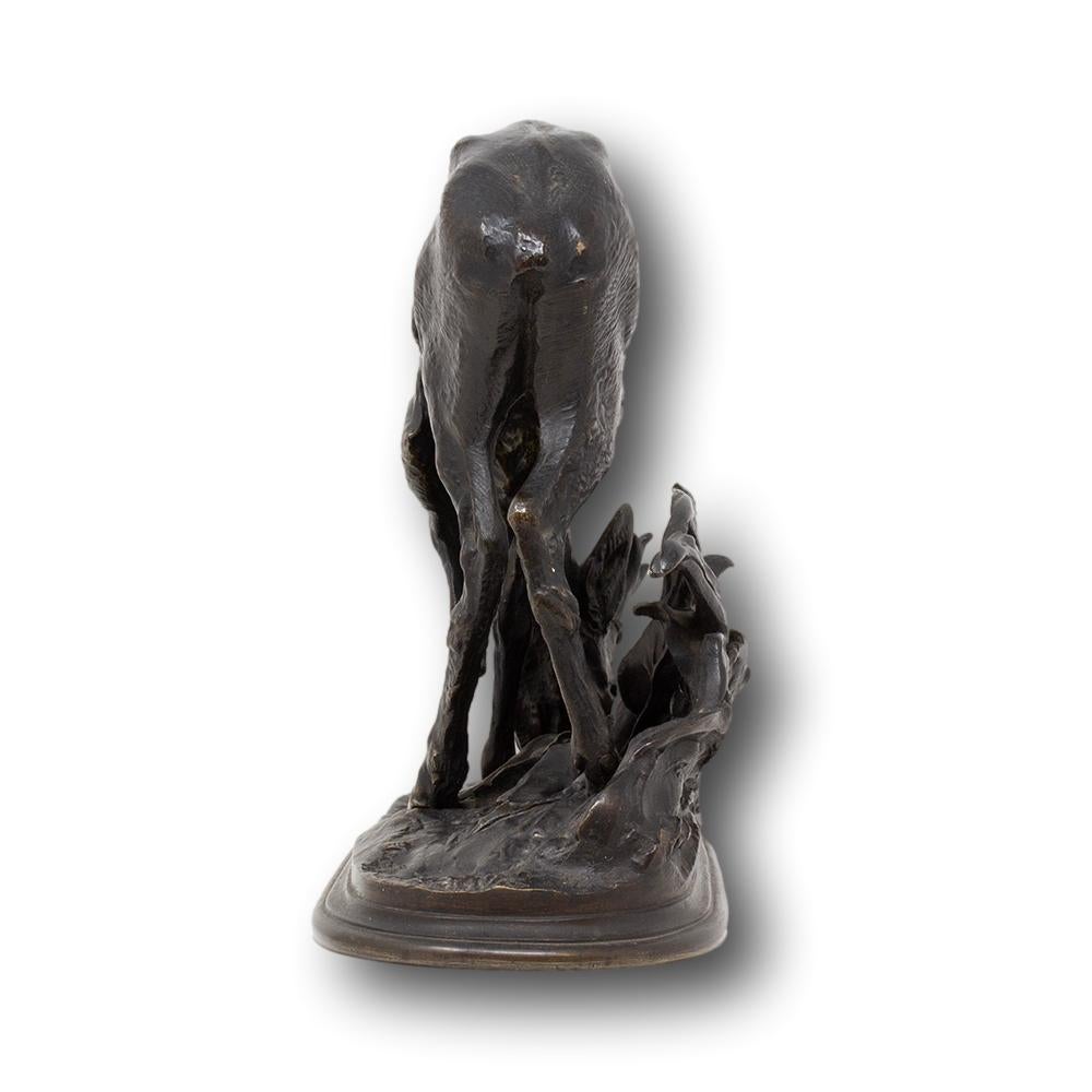 Moulage Sculpture française Roe Deer en bronze de Pierre-Jules Mene en vente