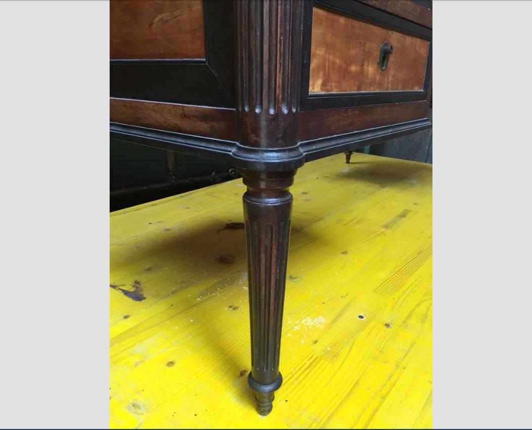 Late 19th Century French Roll Top Desk in Wood and Marble from 19th Century