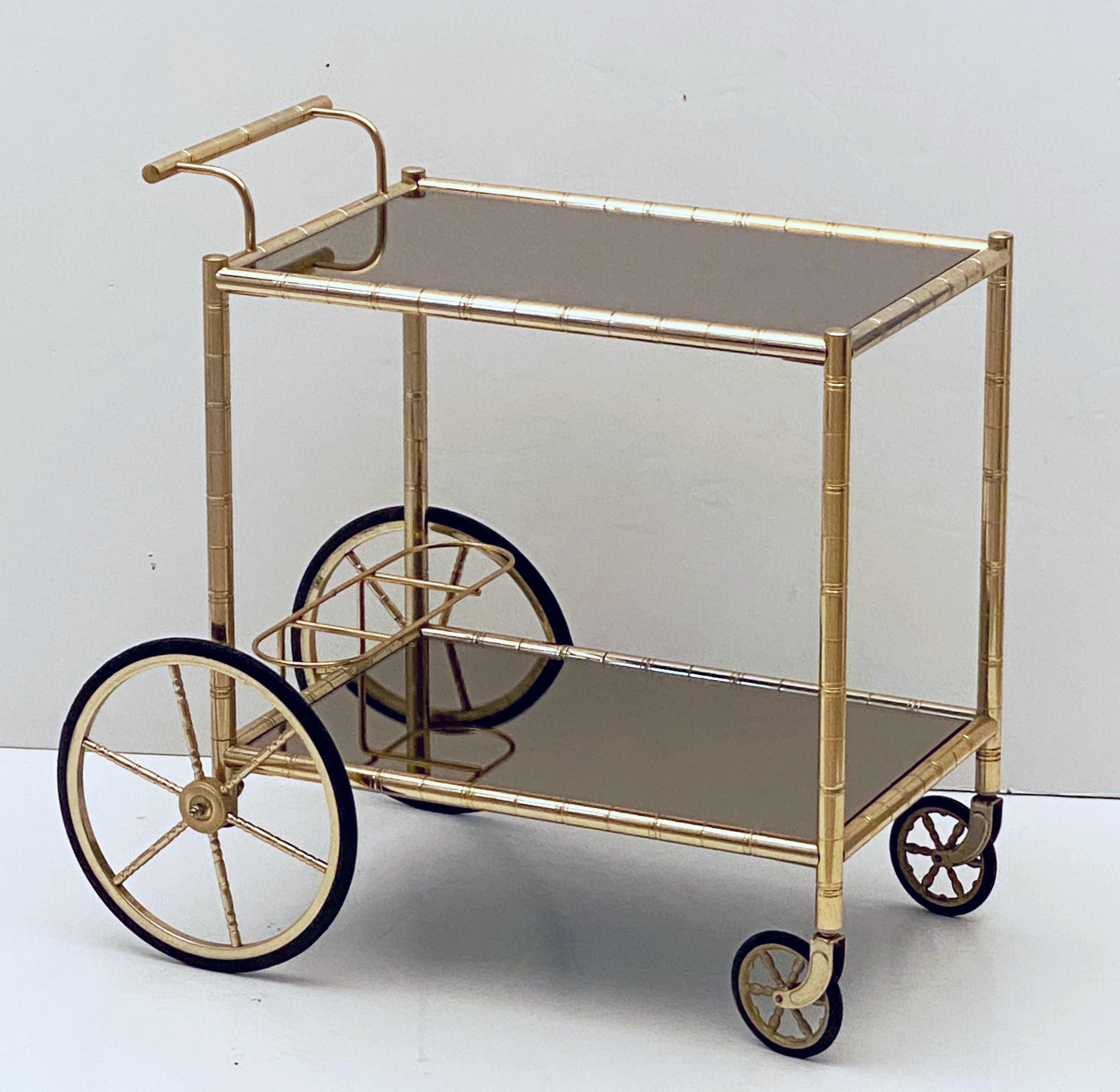 antique rolling bar cart
