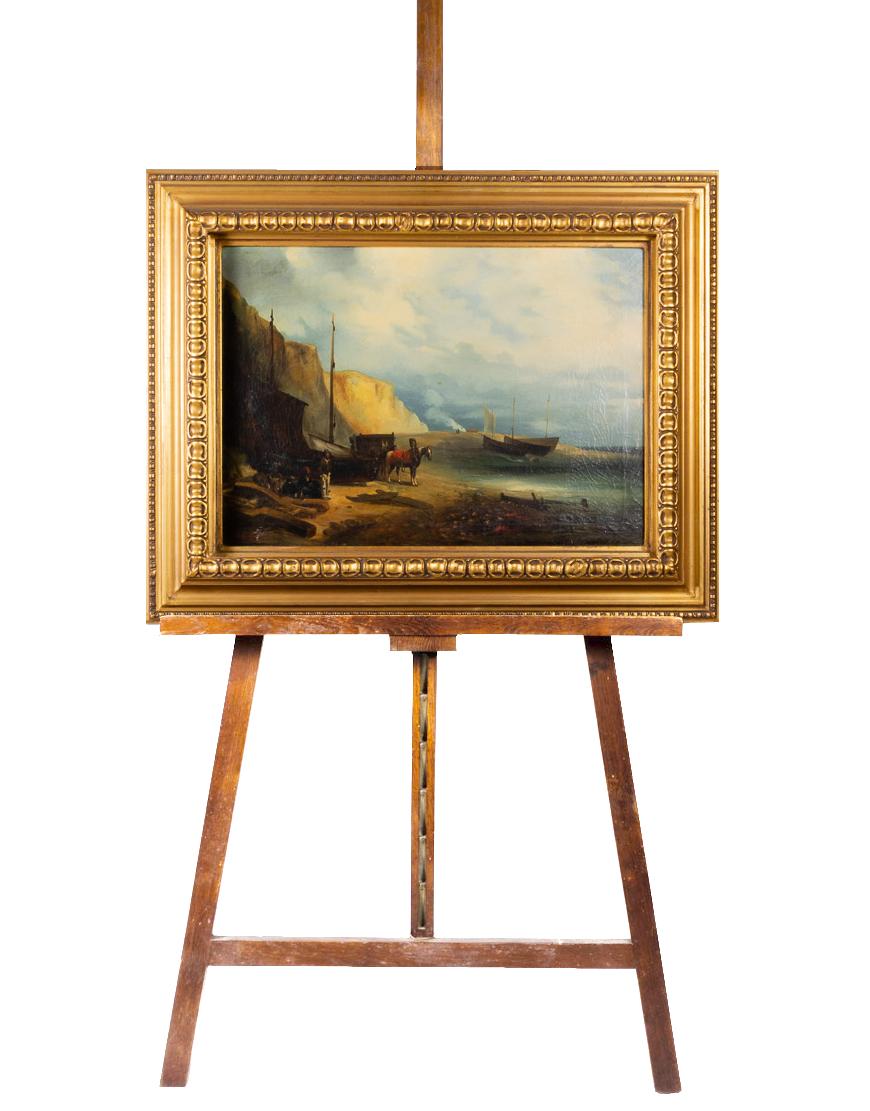 Romantique Peinture de marine romantique française, scène de naufrage, 19e siècle en vente