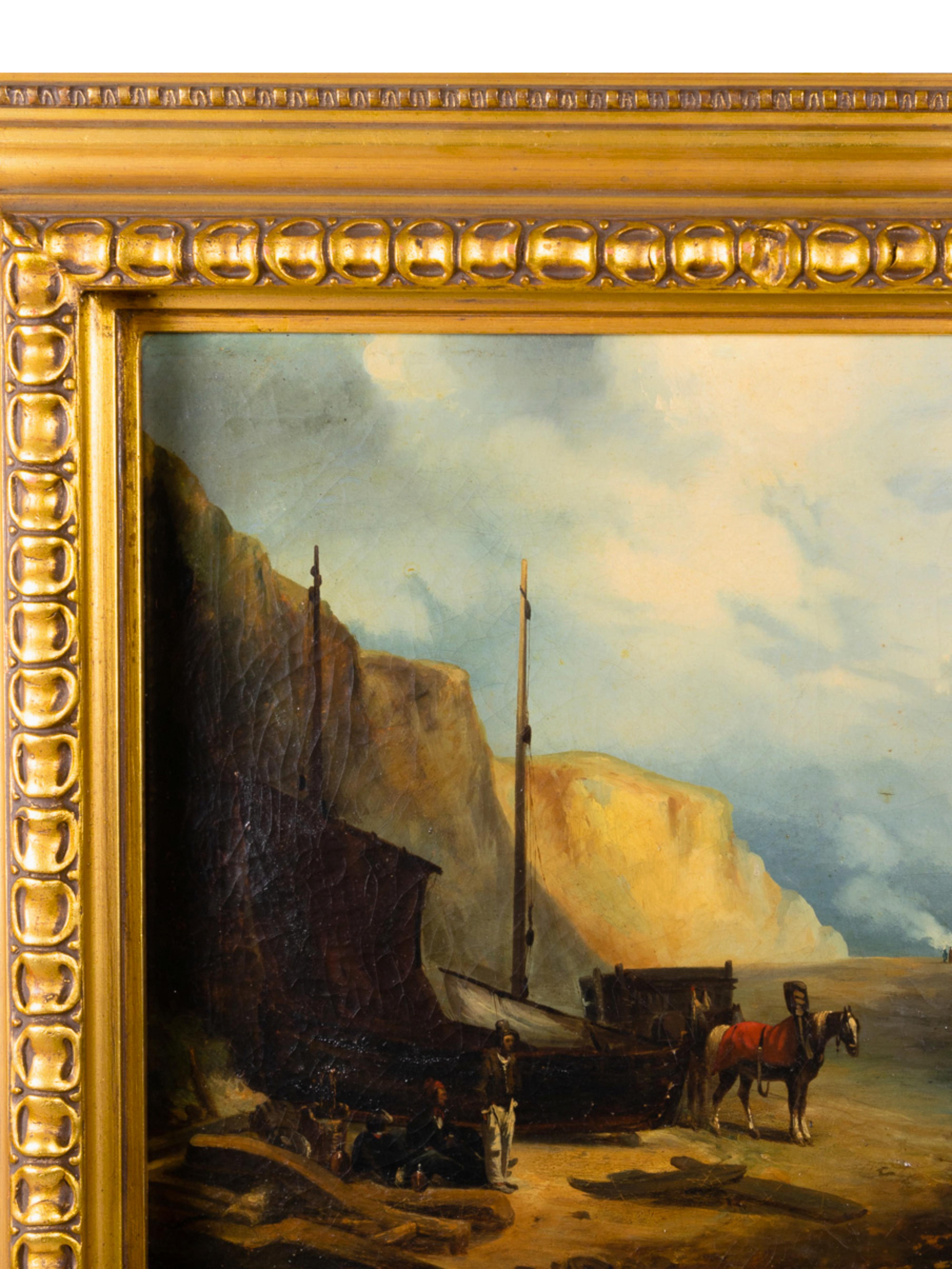 French Romanticism Period Shipwreck Painting, 19th Century In Good Condition For Sale In Lisbon, PT