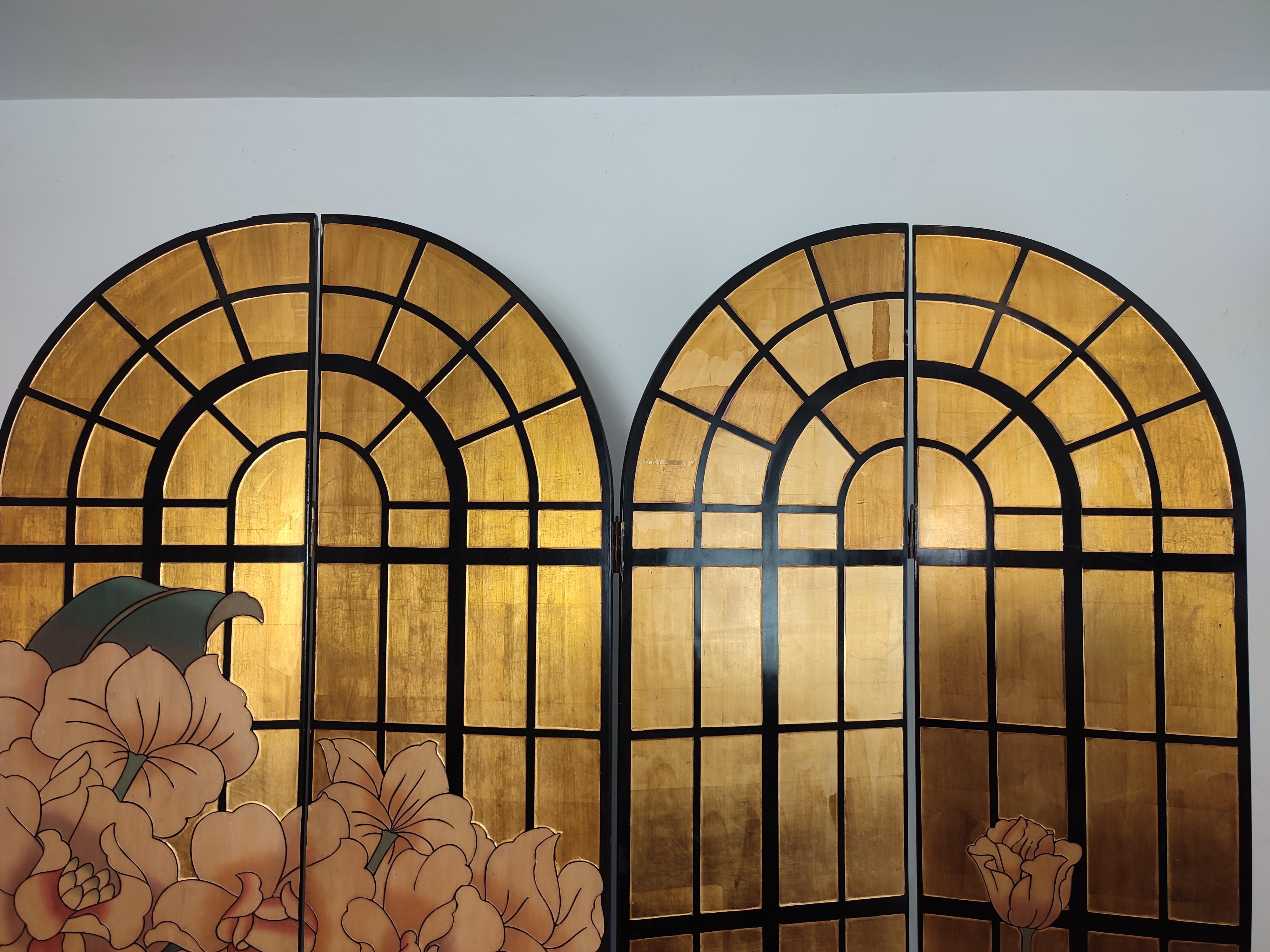 Hand-Painted French Room Divider from Fournier Decoration, Paris For Sale