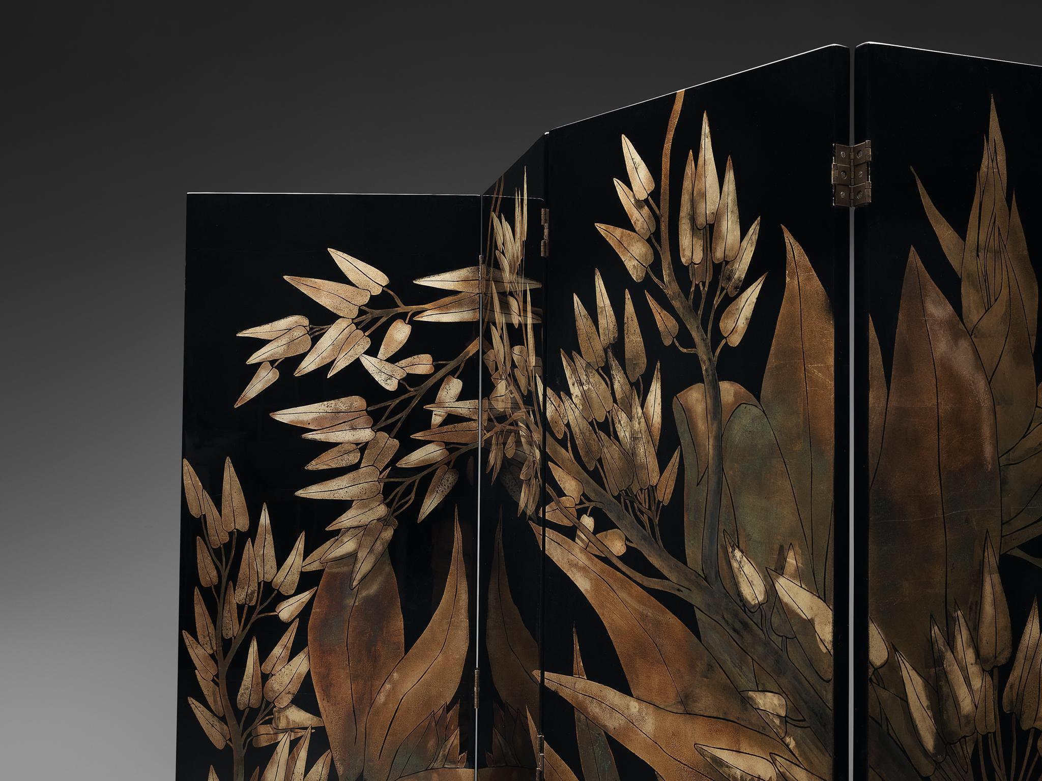 French Room Divider in Laque D'Argent, 1970s 1