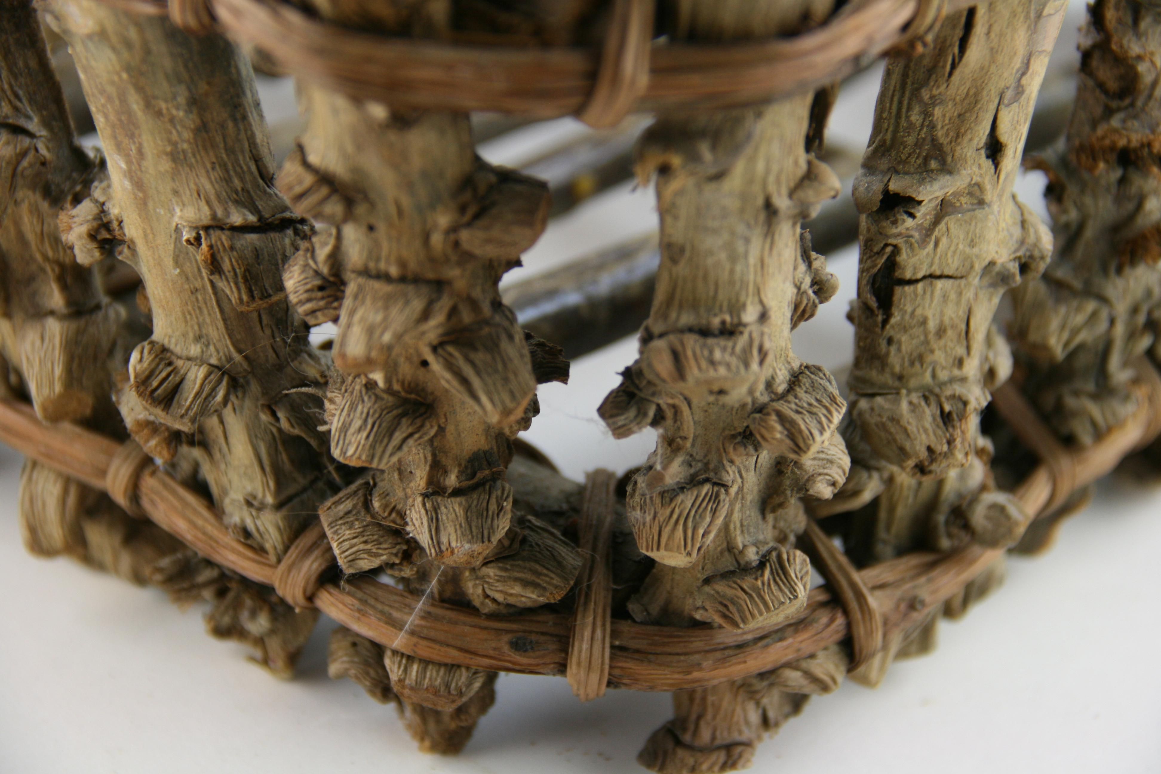 Japanese Root Wood Basket / Centerpiece, /Folk Art circa 1930 For Sale 2