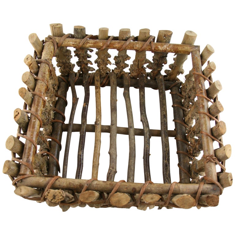 Japanese Root Wood Basket / Centerpiece,/Folk Art circa 1930 For Sale