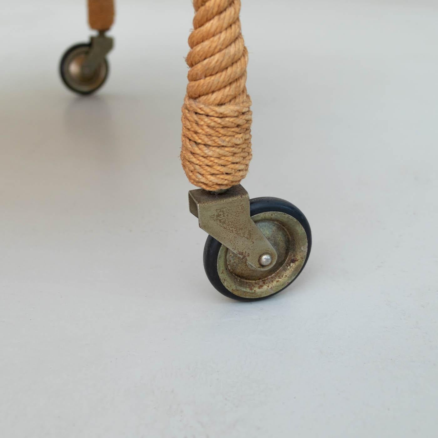 Carrello da bar in corda francese di Audoux-Minet in vendita 3
