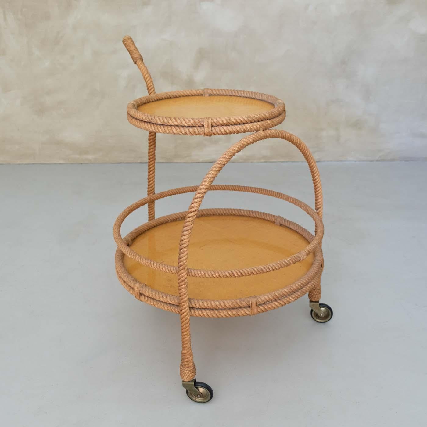 Carrello da bar in corda francese di Audoux-Minet in vendita 4