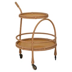 French Rope Bar Cart by Audoux-Minet