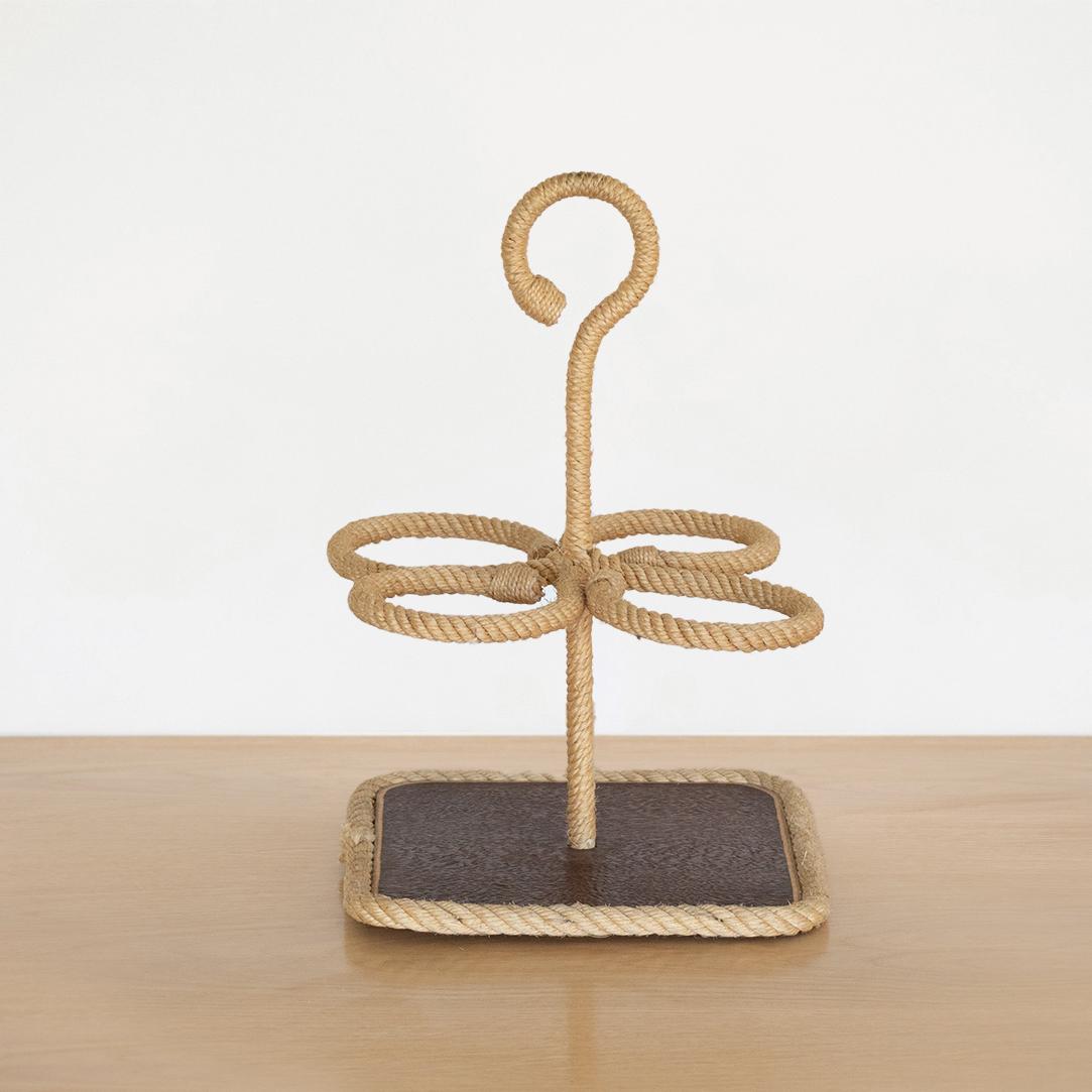 20th Century French Rope Bottle Holder by Audoux Minet