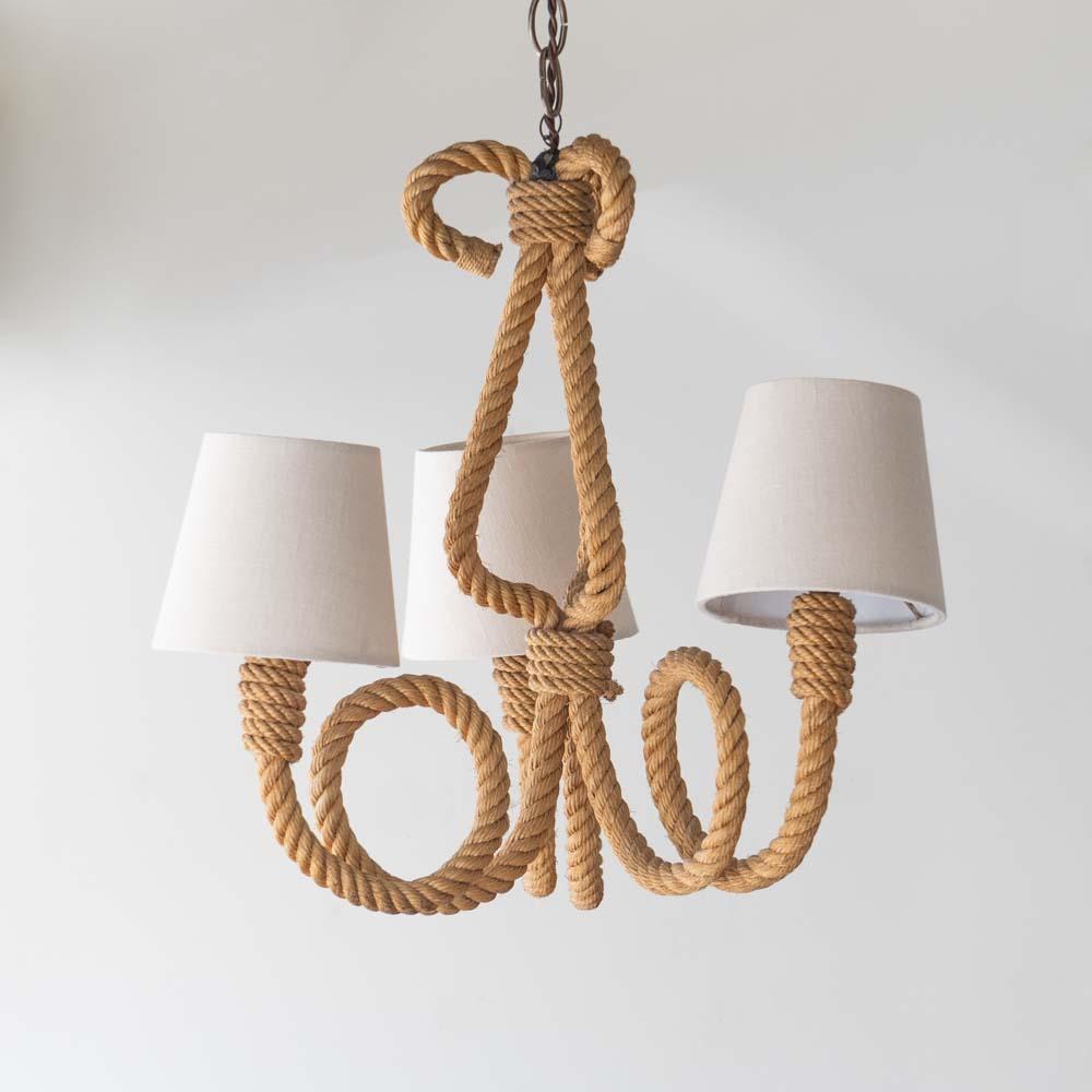 French Rope Chandelier by Audoux-Minet 5