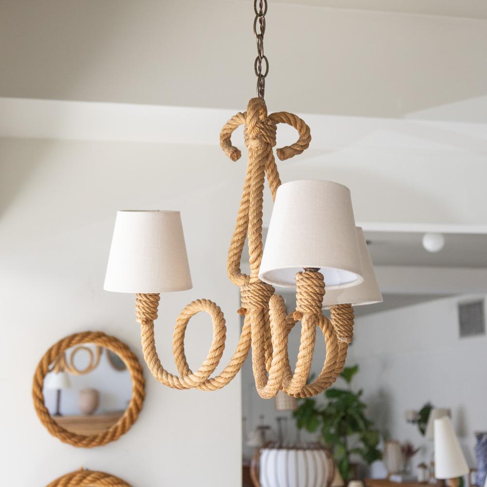 French Rope Chandelier by Audoux-Minet 12