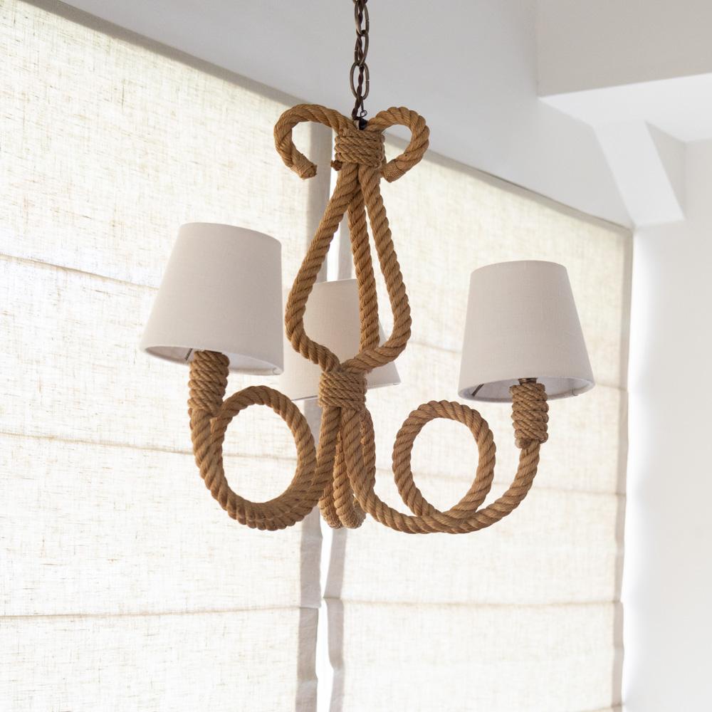 French Rope Chandelier by Audoux-Minet 13