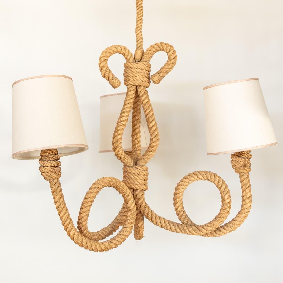20th Century French Rope Chandelier by Audoux-Minet