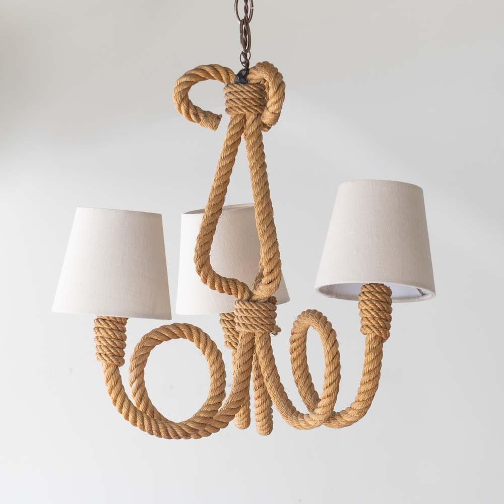 20th Century French Rope Chandelier by Audoux-Minet