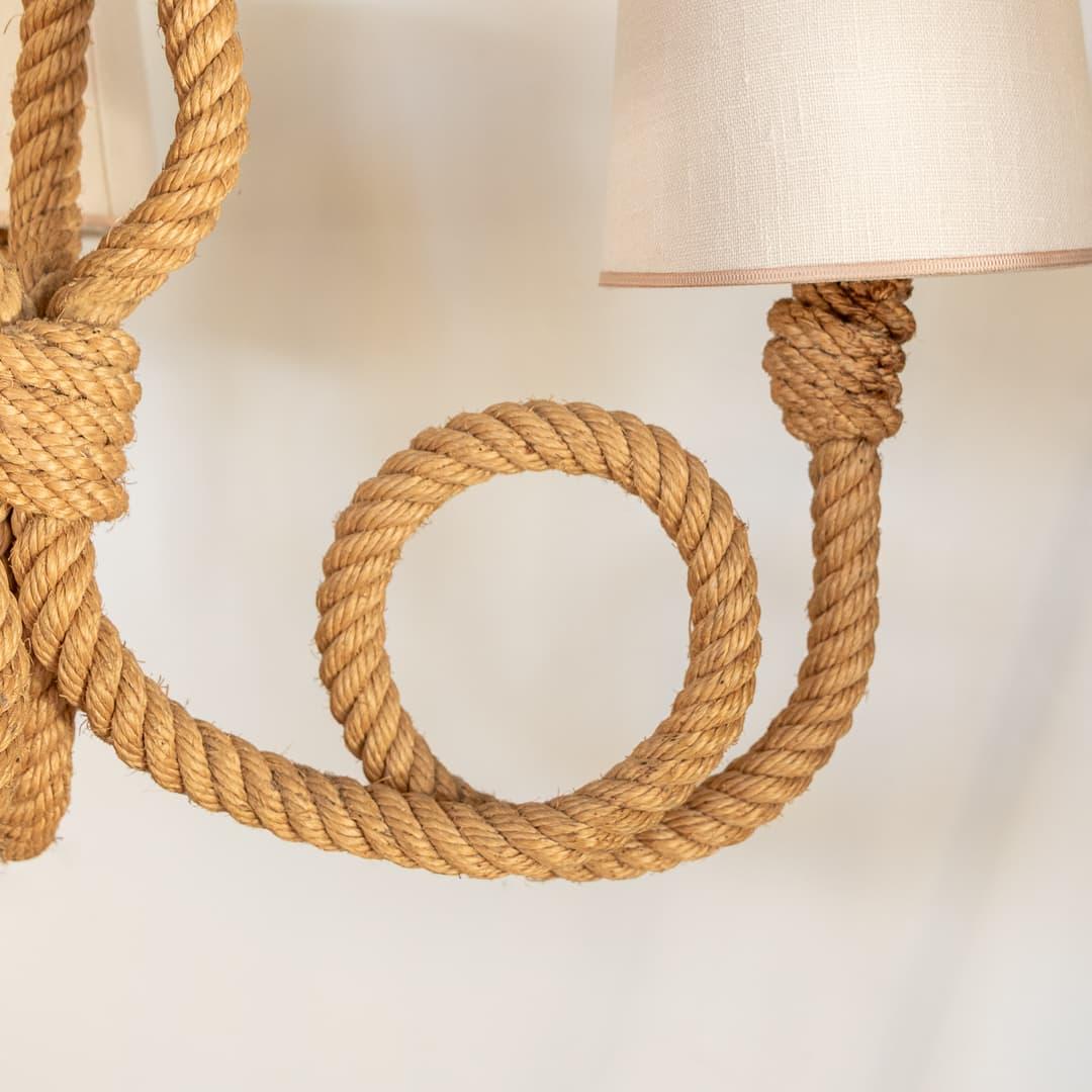 French Rope Chandelier by Audoux-Minet 1