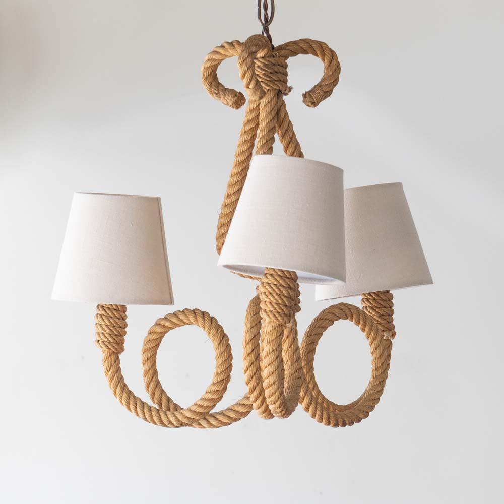 French Rope Chandelier by Audoux-Minet 1
