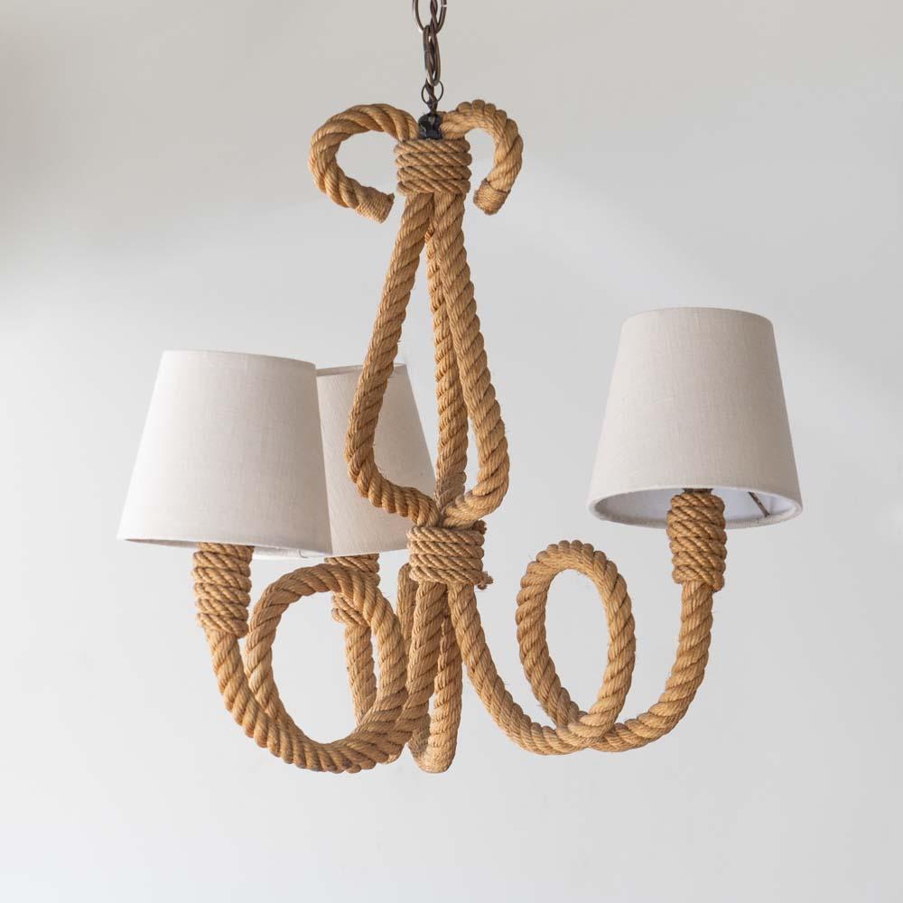 French Rope Chandelier by Audoux-Minet 2