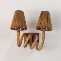 French Rope Double Arm Sconce by Audoux-Minet