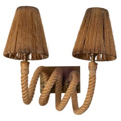 French Rope Double Arm Sconce by Audoux-Minet