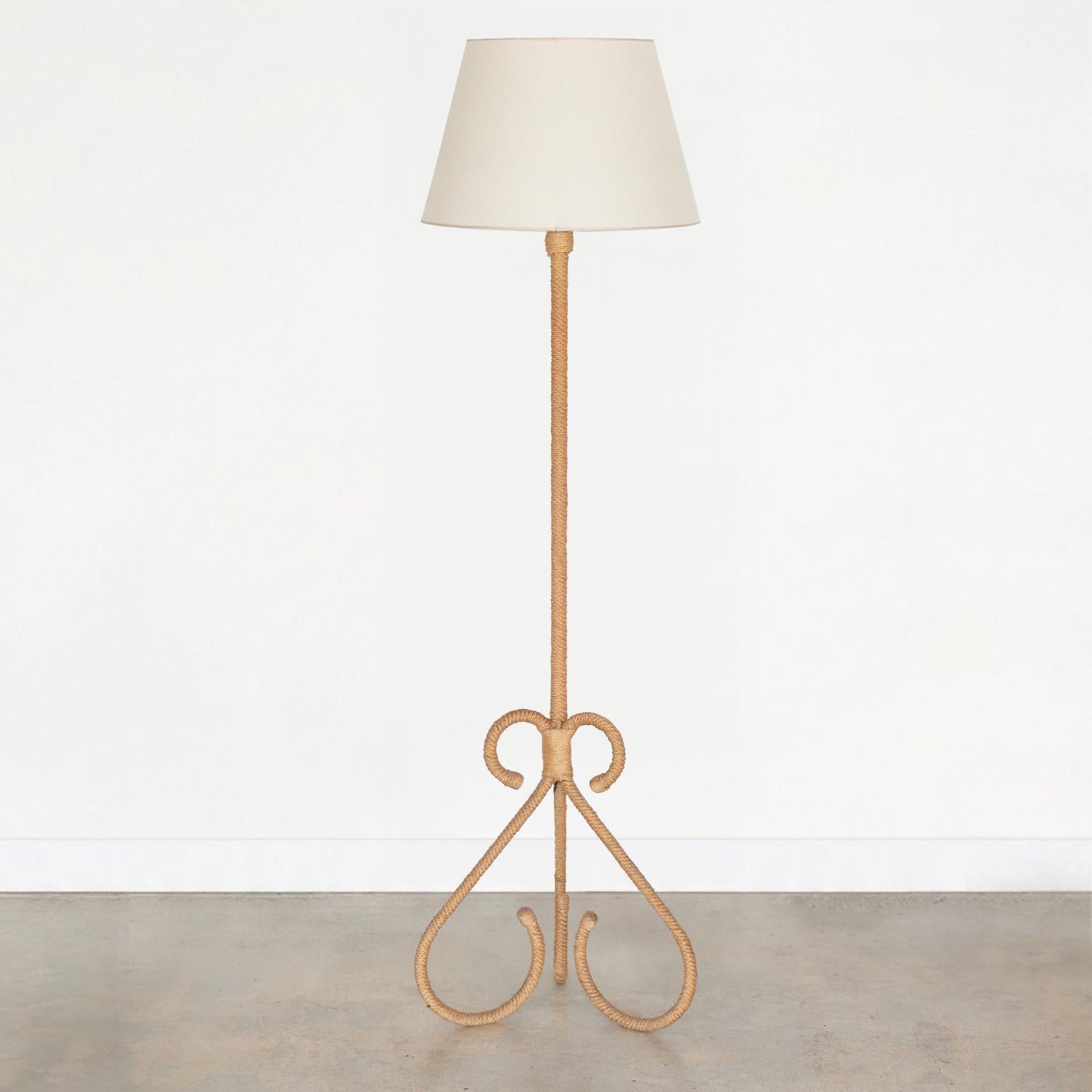 French Rope Floor Lamp by Audoux-Minet In Good Condition In Los Angeles, CA