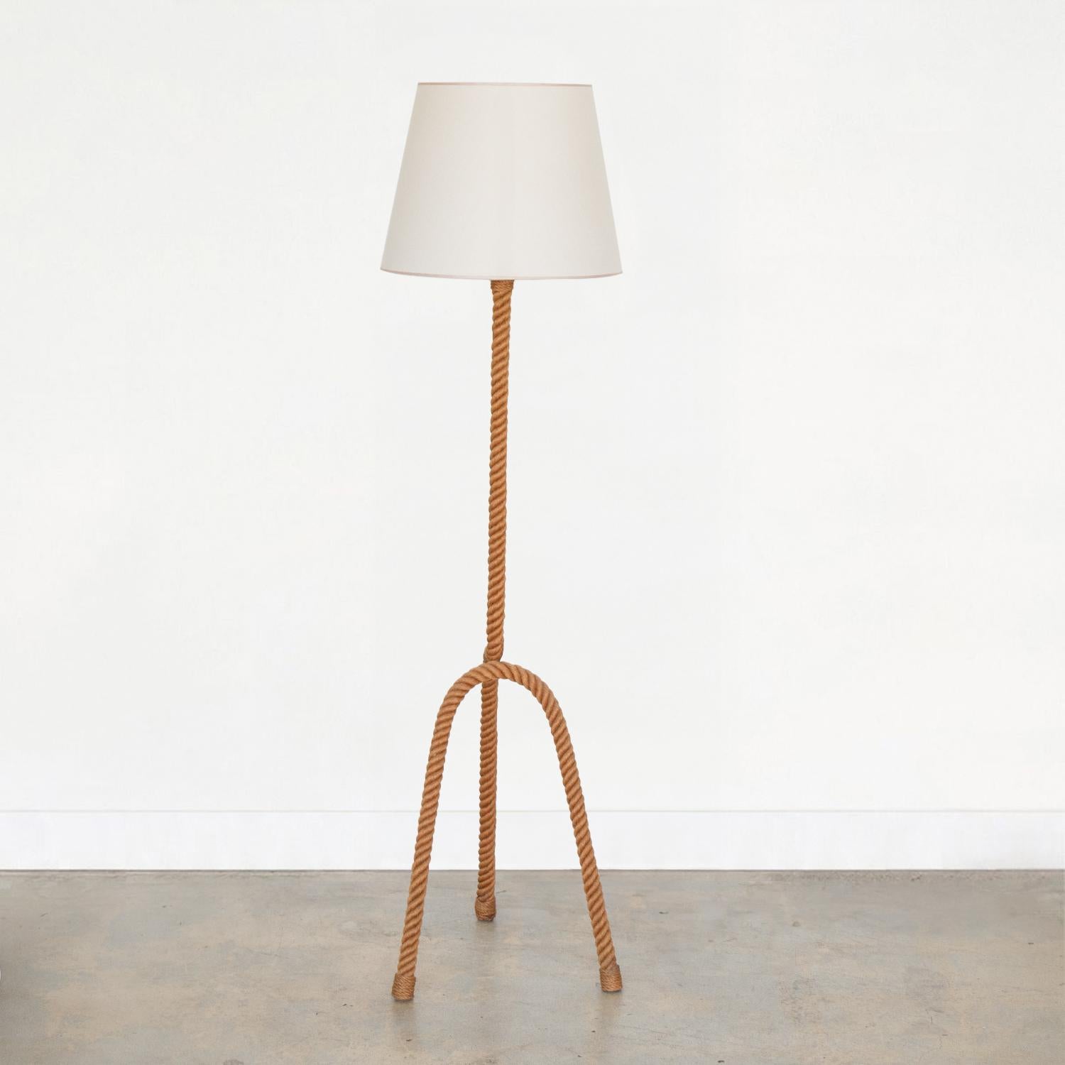 French Rope Floor Lamp by Audoux-Minet In Good Condition For Sale In Los Angeles, CA