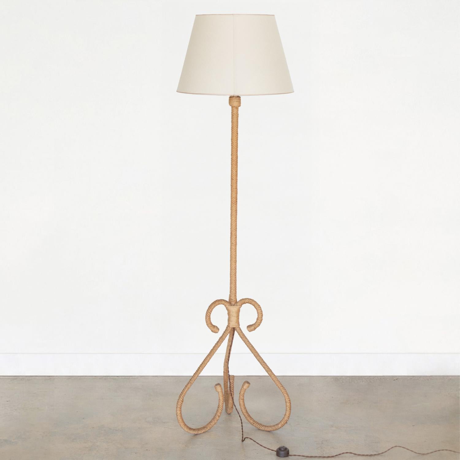20th Century French Rope Floor Lamp by Audoux-Minet