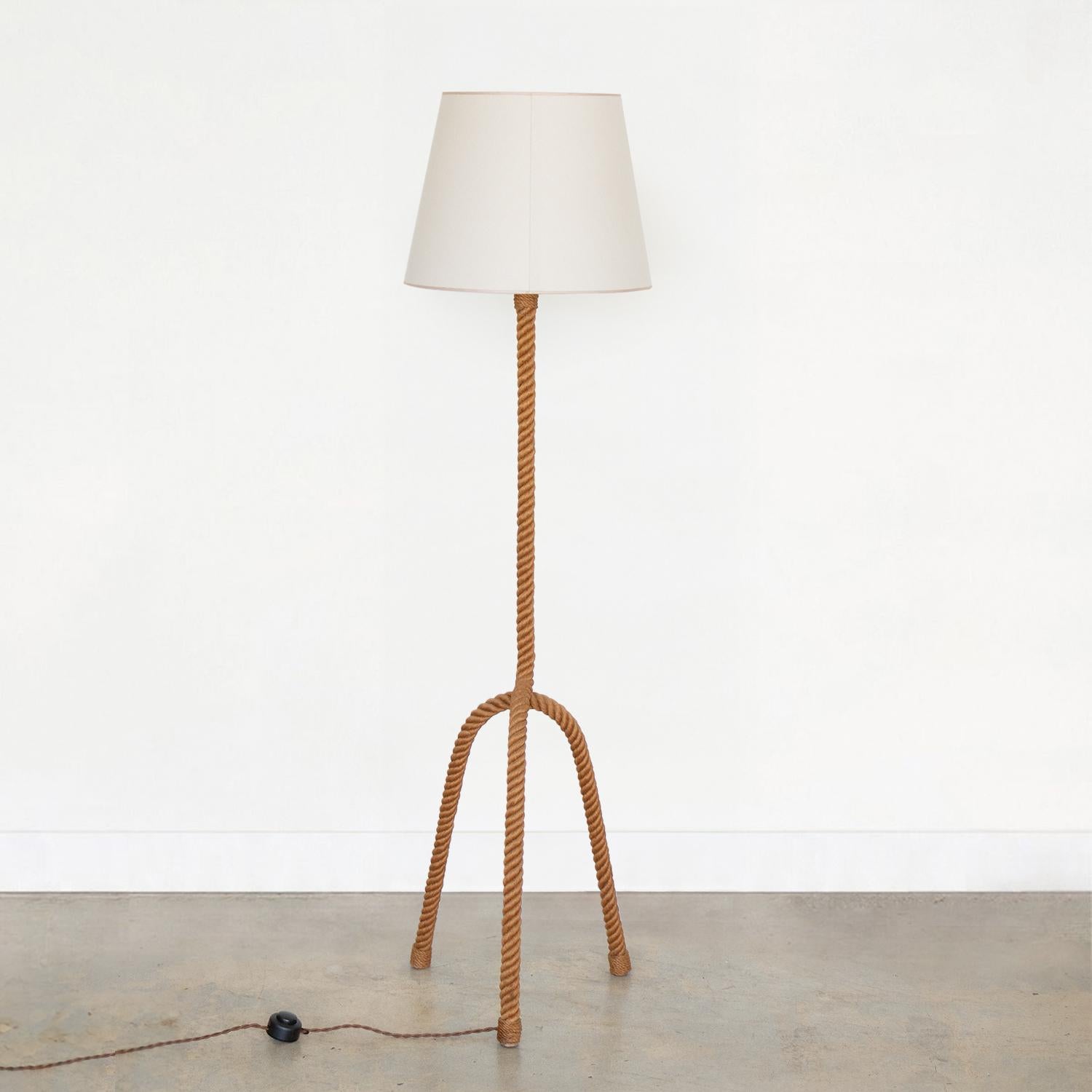 Metal French Rope Floor Lamp by Audoux-Minet For Sale
