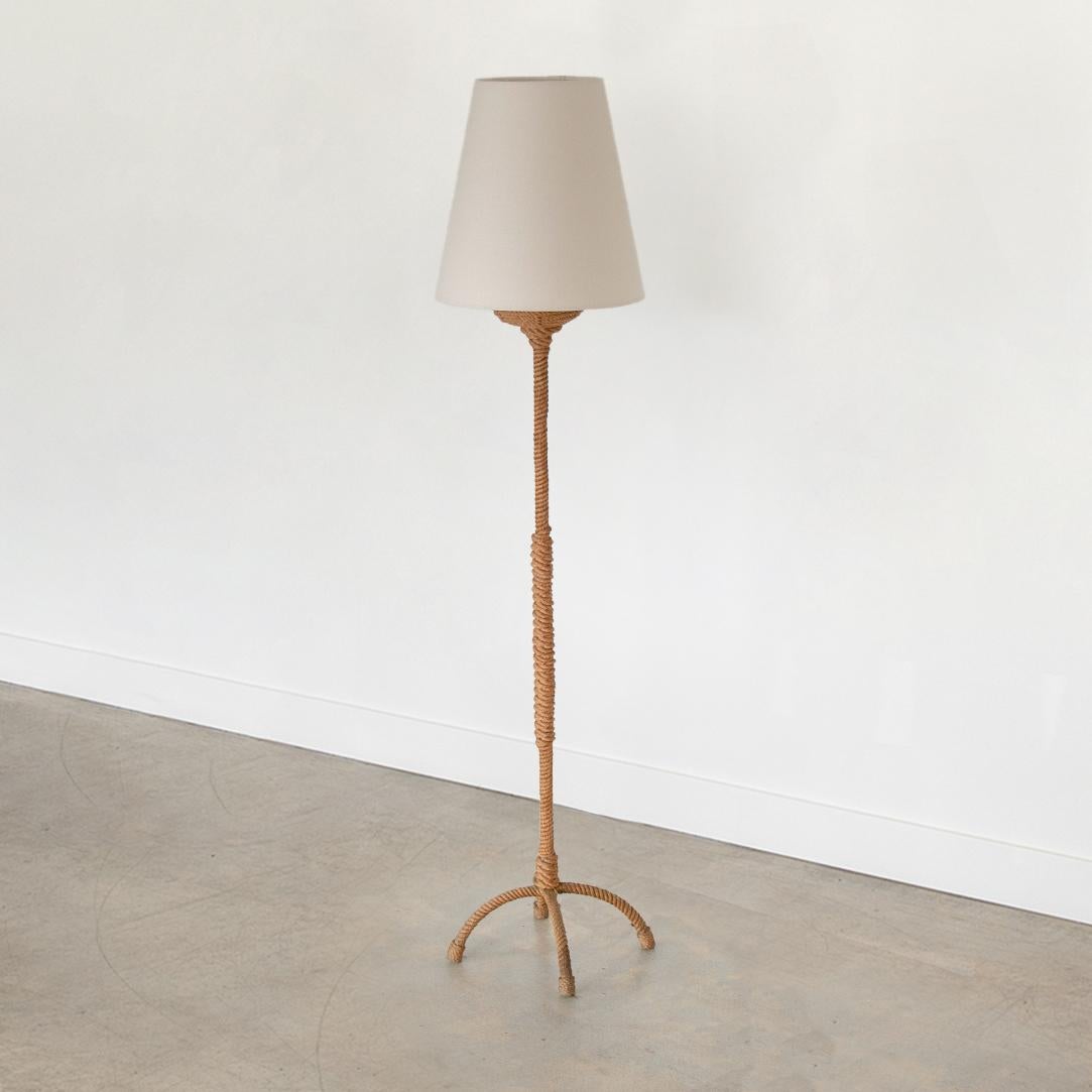 Linen French Rope Floor Lamp by Audoux-Minet