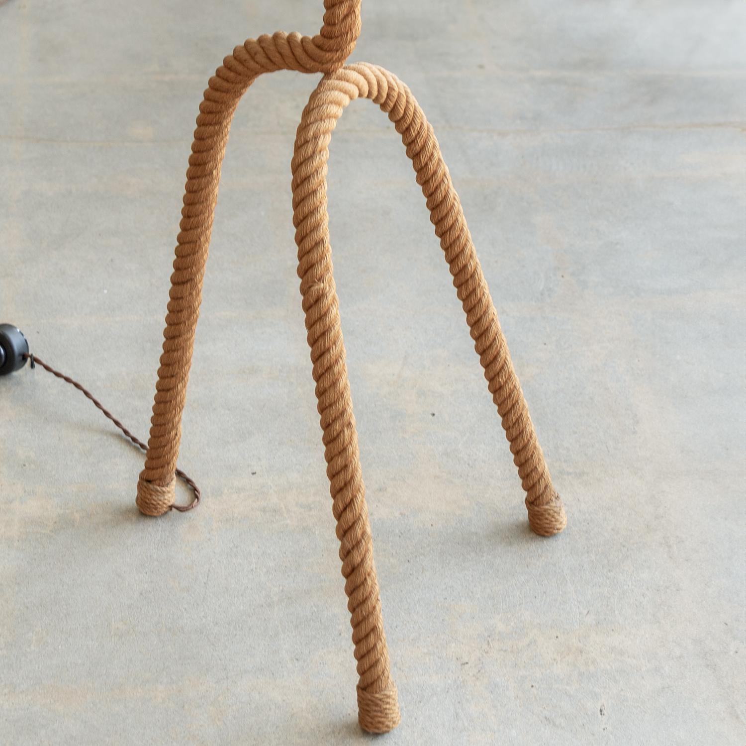 French Rope Floor Lamp by Audoux-Minet For Sale 1