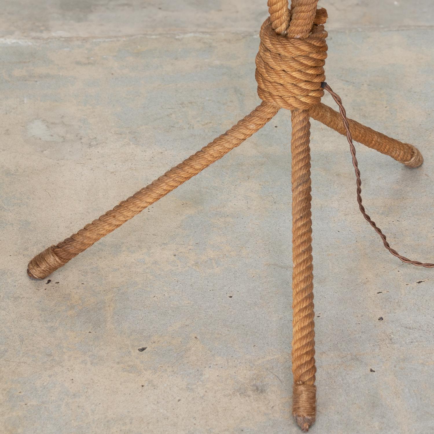 Lampada da terra a corda francese di Audoux-Minet in vendita 1