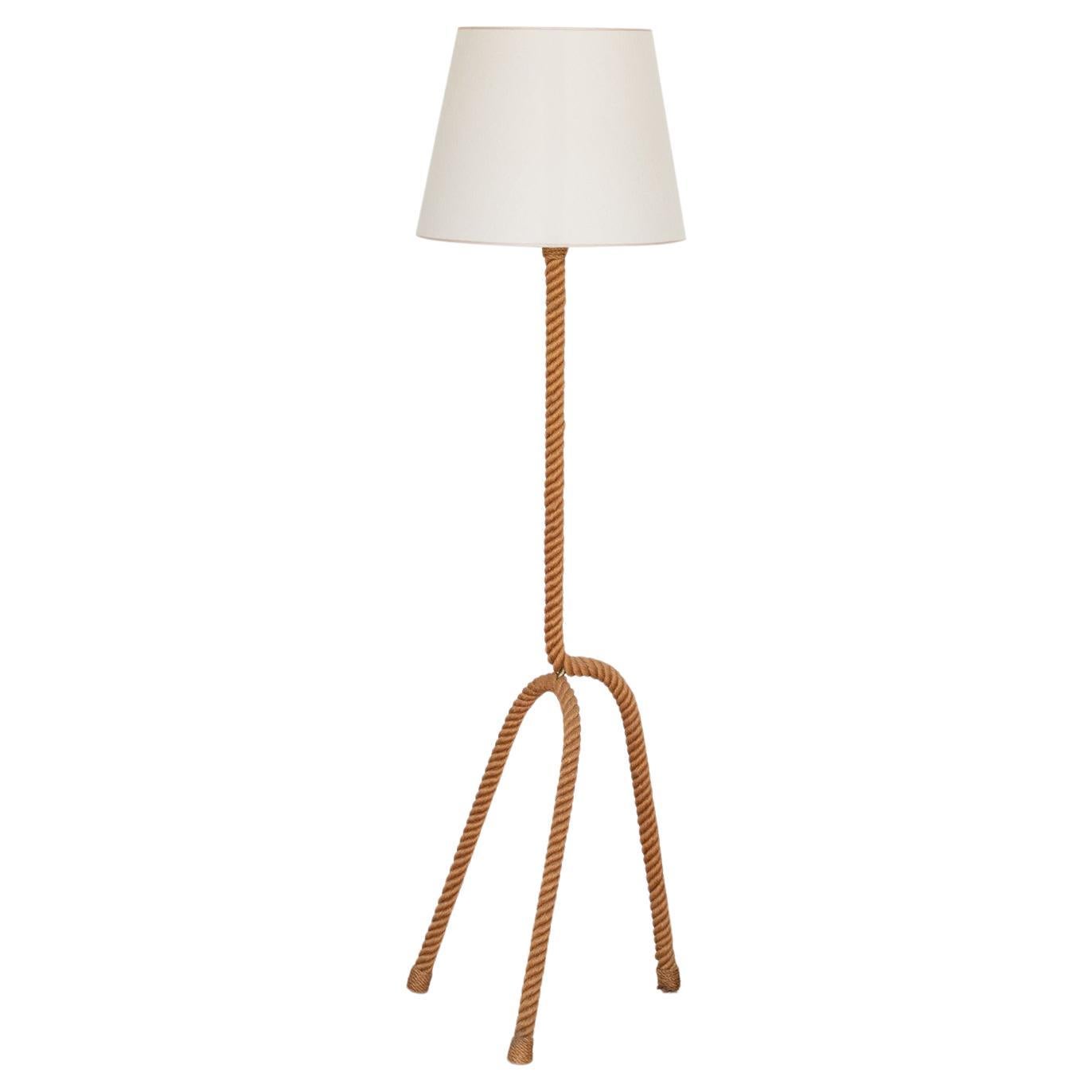 French Rope Floor Lamp by Audoux-Minet For Sale