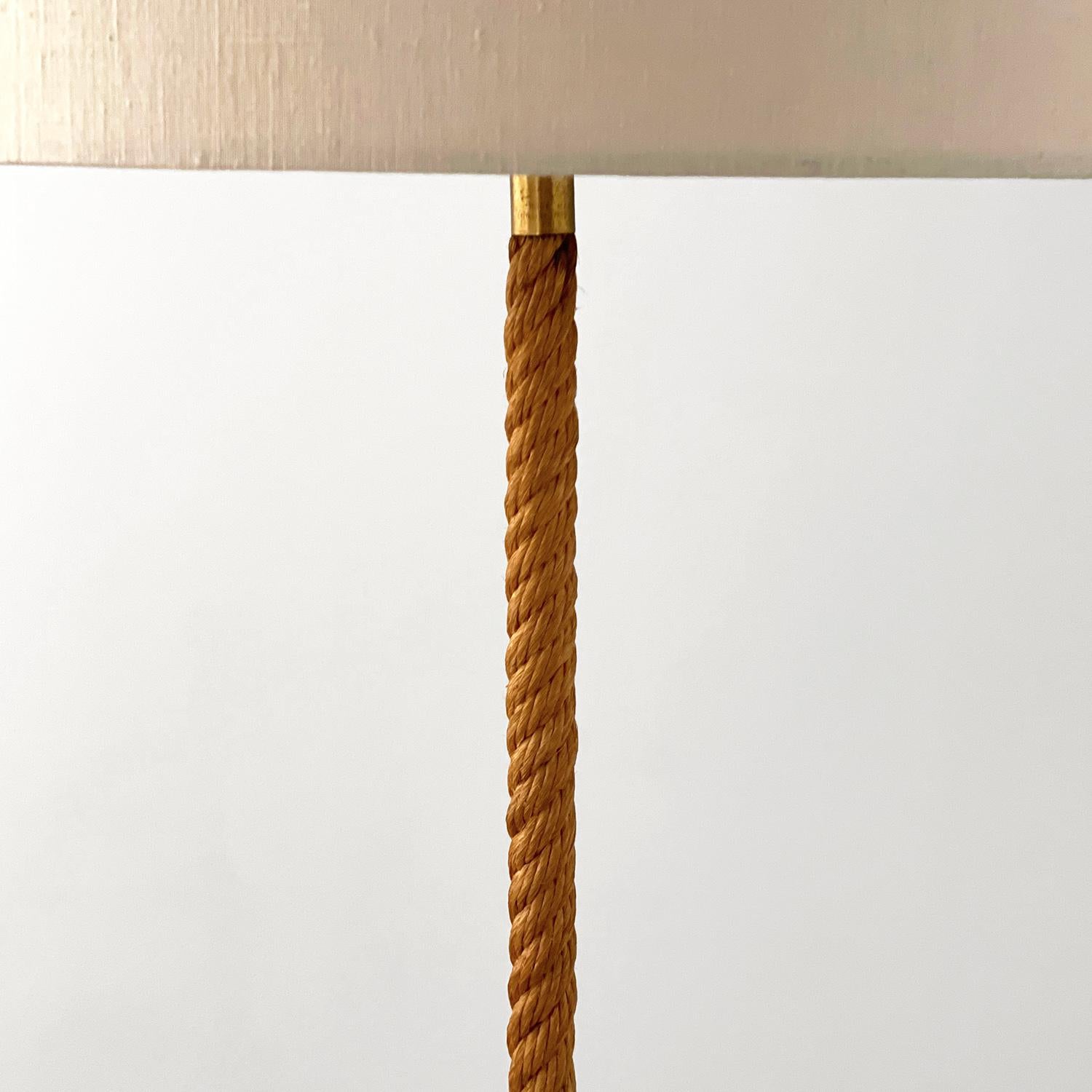 20th Century French Rope Floor Lamp in the Style of Audoux Minet For Sale