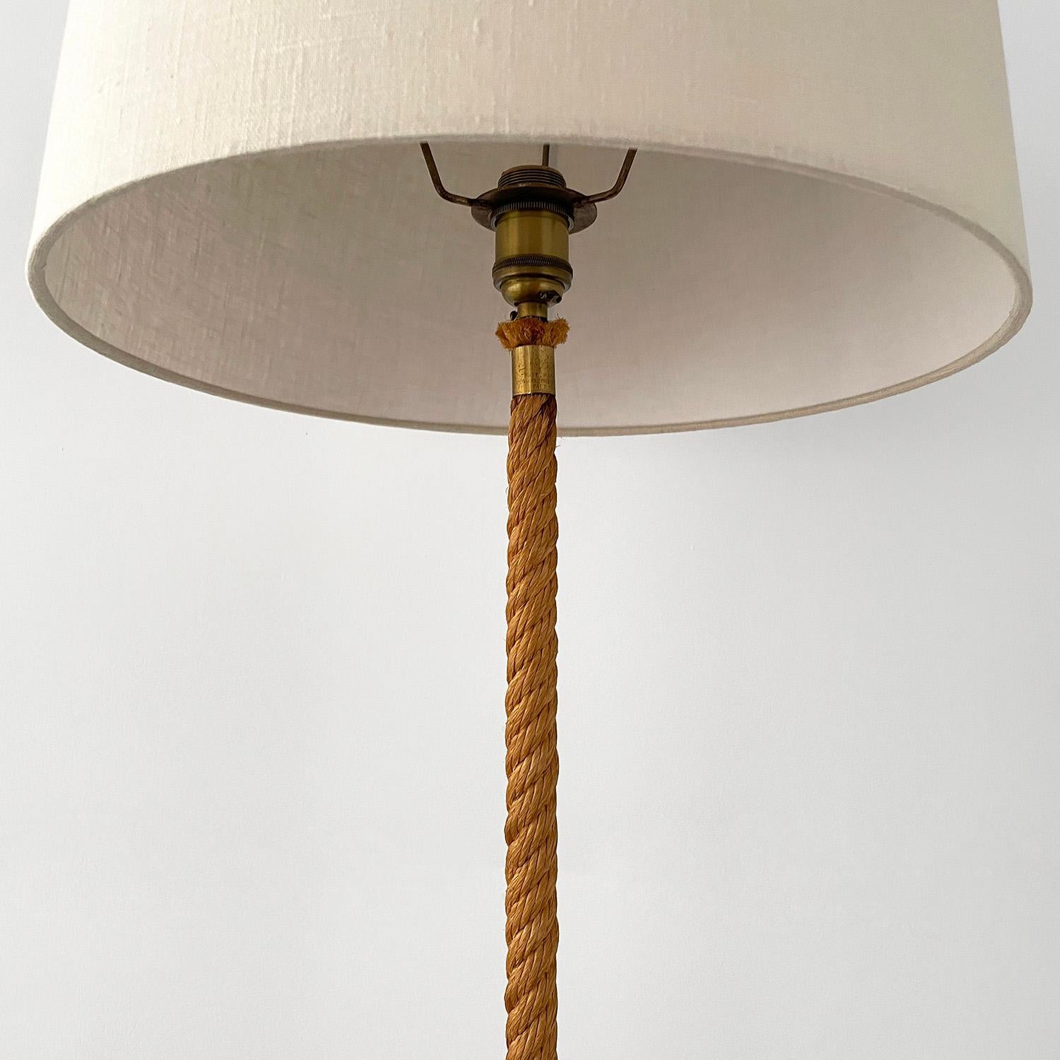 French Rope Floor Lamp in the Style of Audoux Minet For Sale 1