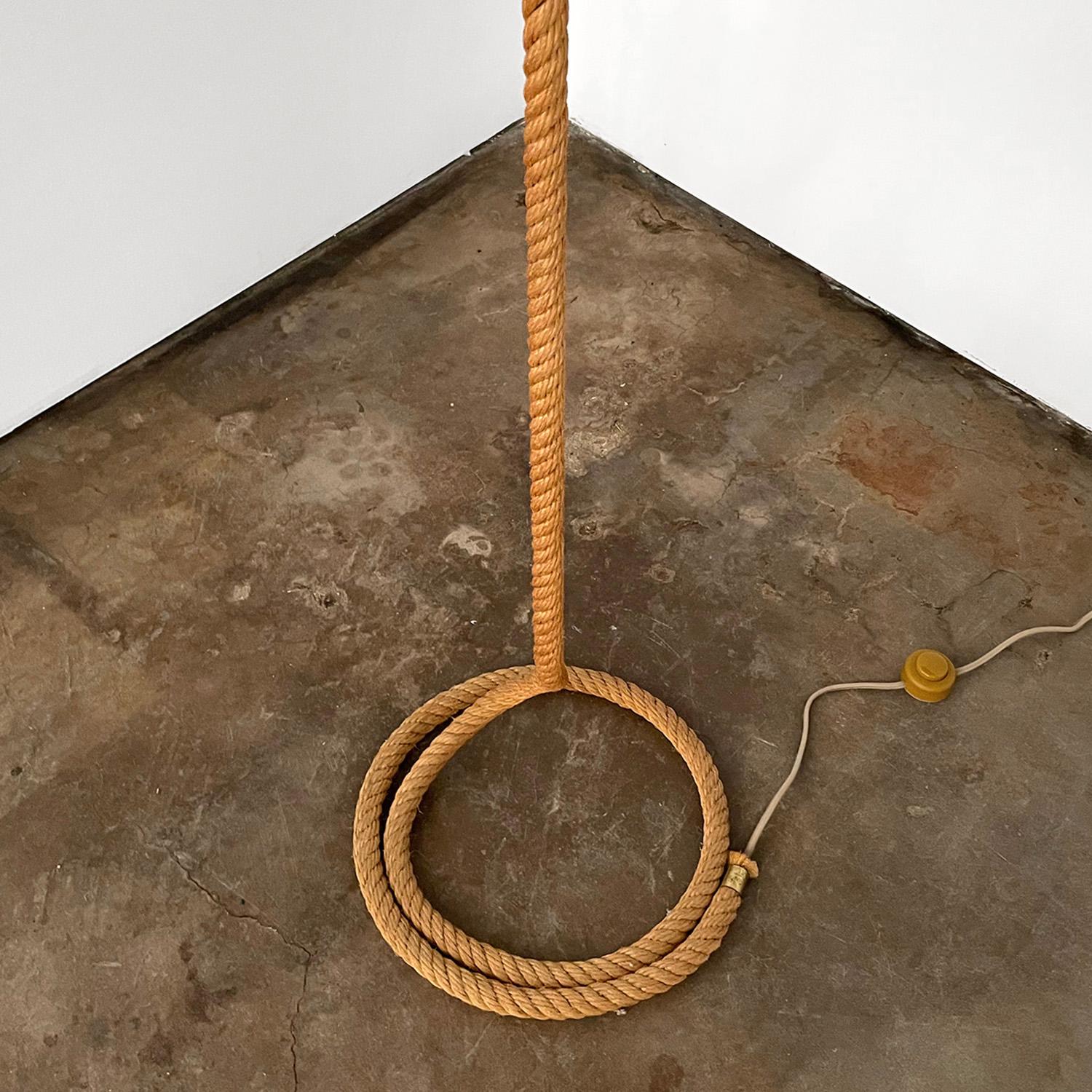 Stehlampe aus französischem Seil im Stil von Audoux Minet 1