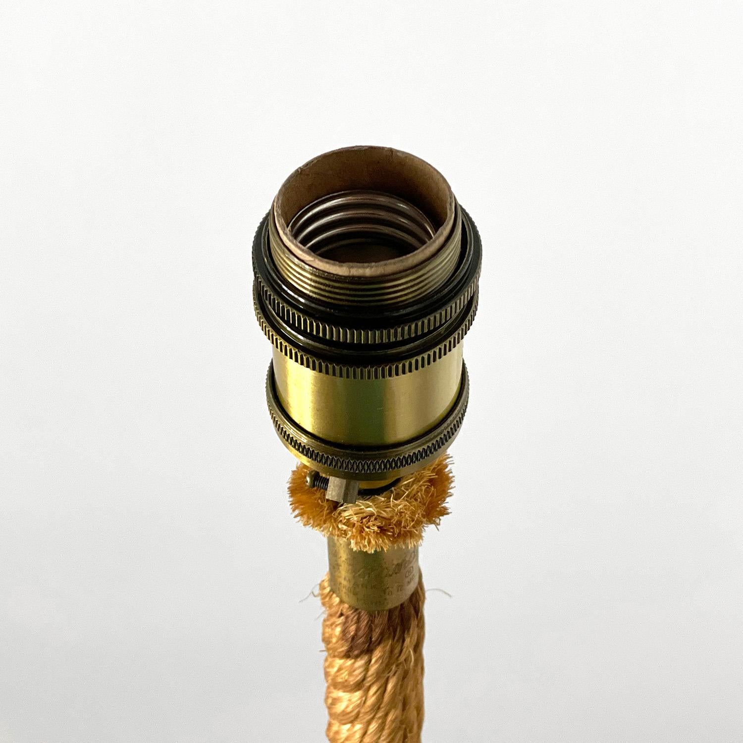 Stehlampe aus französischem Seil im Stil von Audoux Minet 4