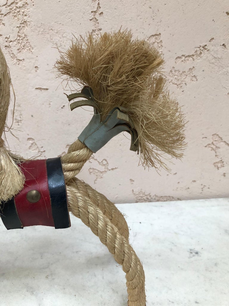 French Rope Horse Audoux Minet Circa 1960.
Height / 13 inches.
10.5