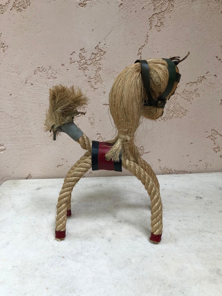 French Rope Horse Adrien Audoux and Frida Minet ,Circa 1960 In Good Condition For Sale In Austin, TX