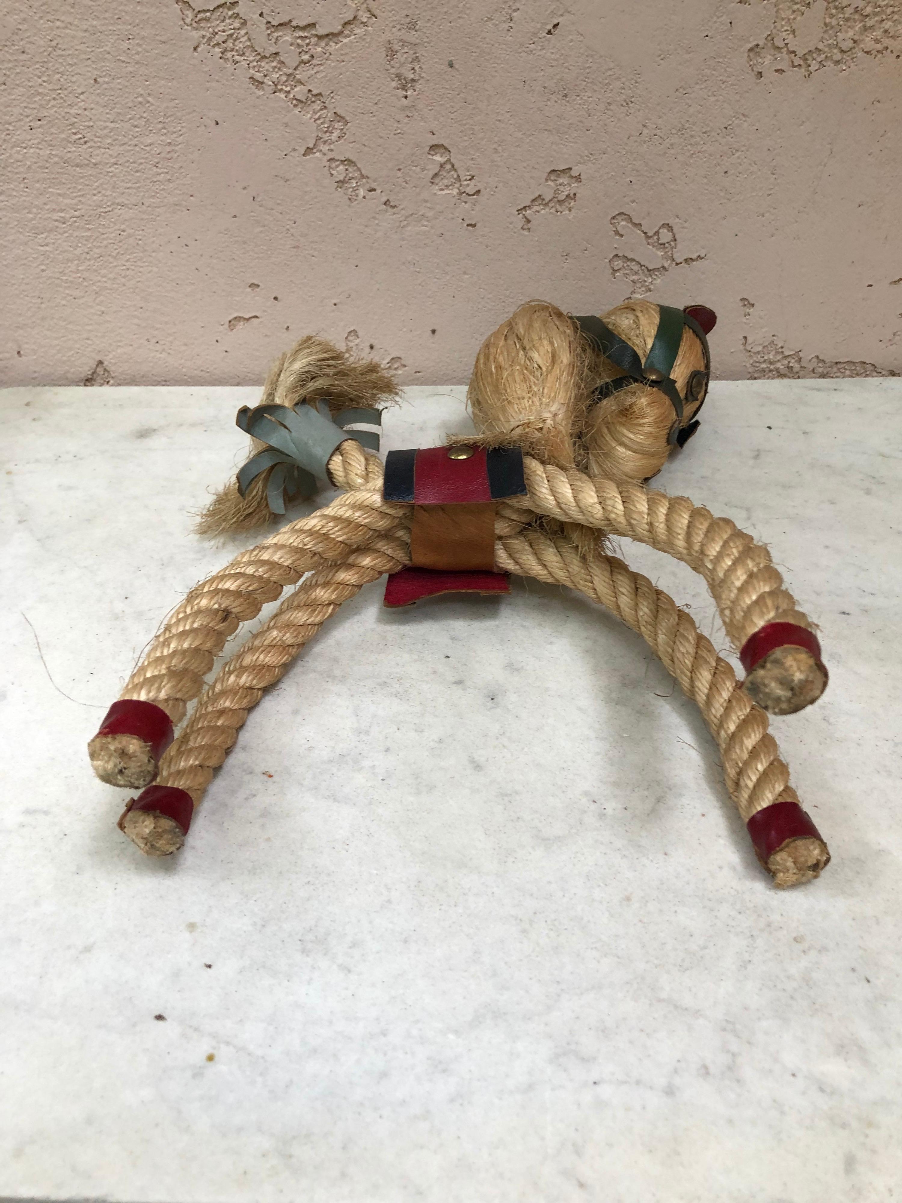 Mid-Century French Rope Horse Adrien Audoux & Frida Minet For Sale 2