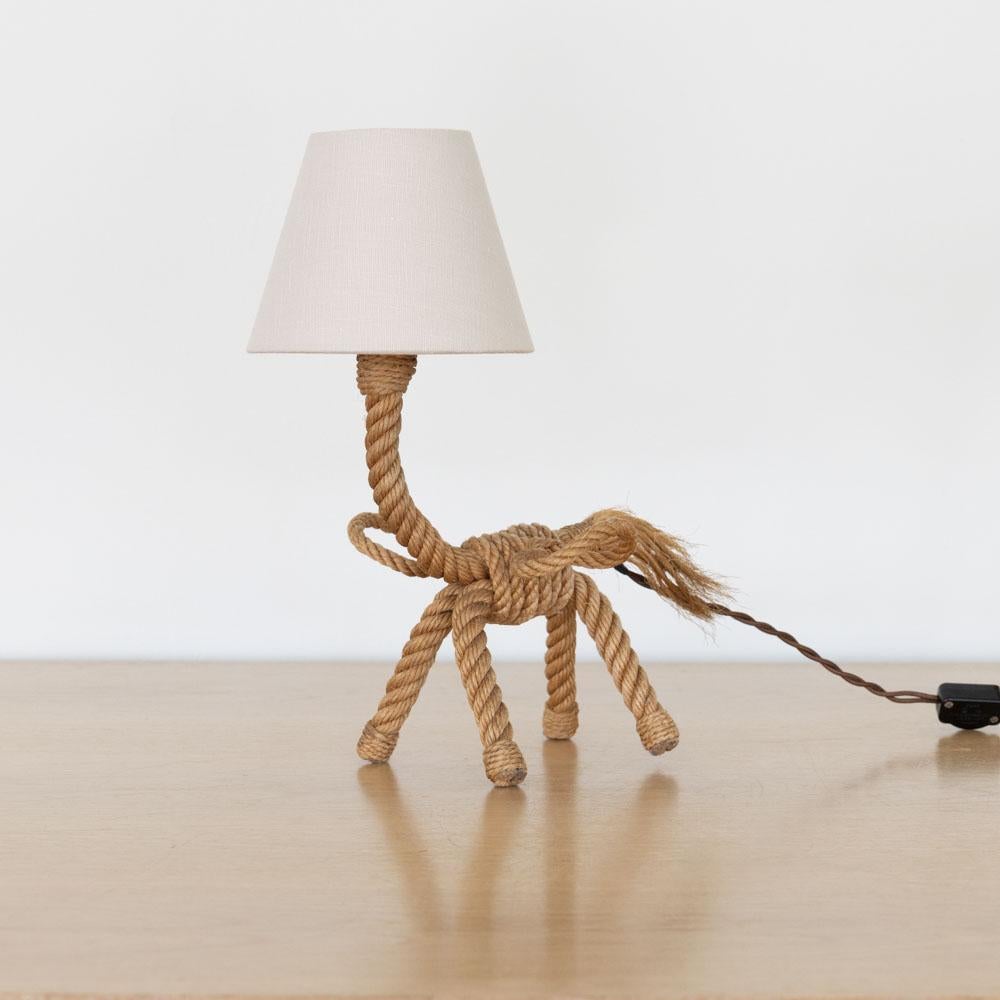 20th Century French Rope Horse Table Lamp in the style of Audoux-Minet