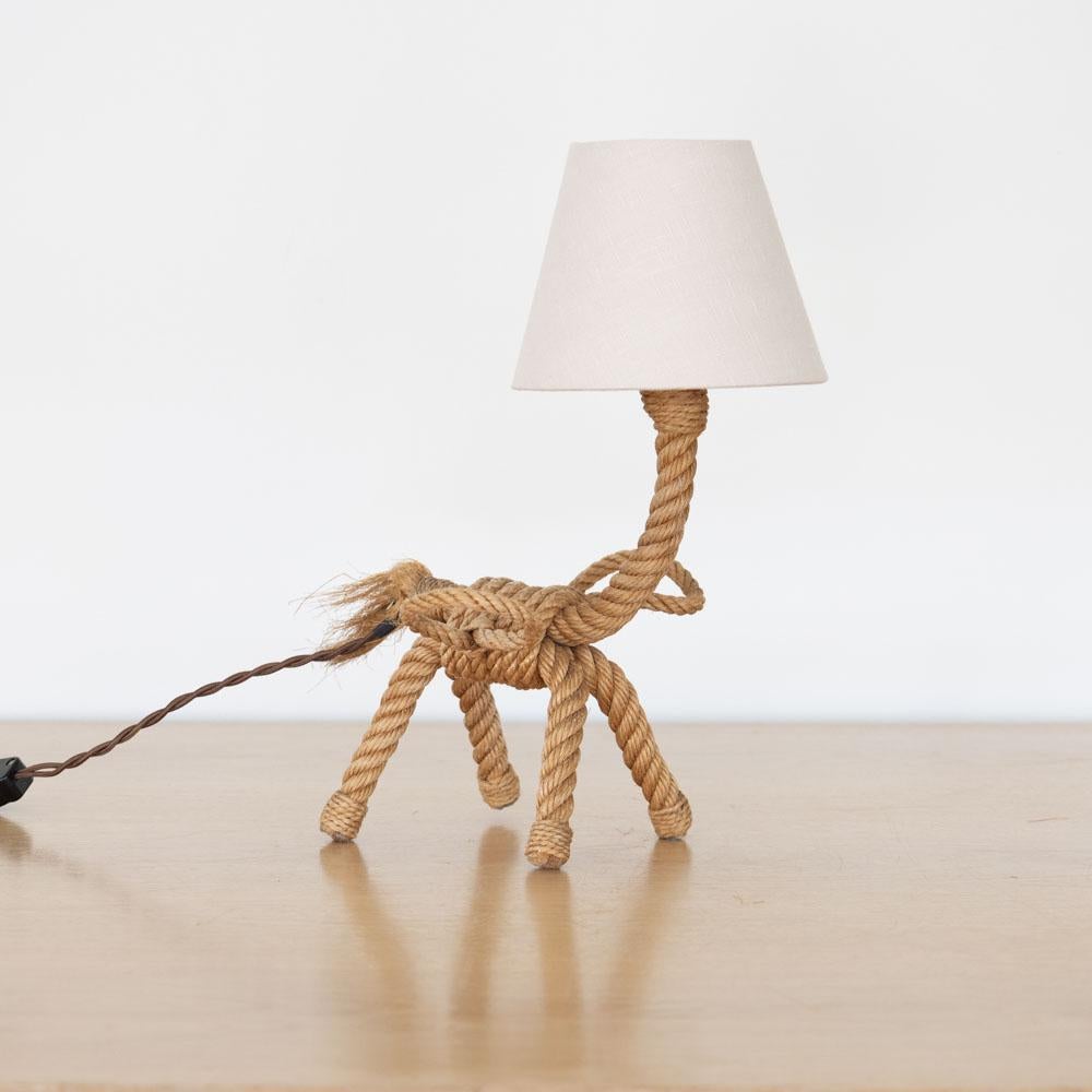 French Rope Horse Table Lamp in the style of Audoux-Minet 1