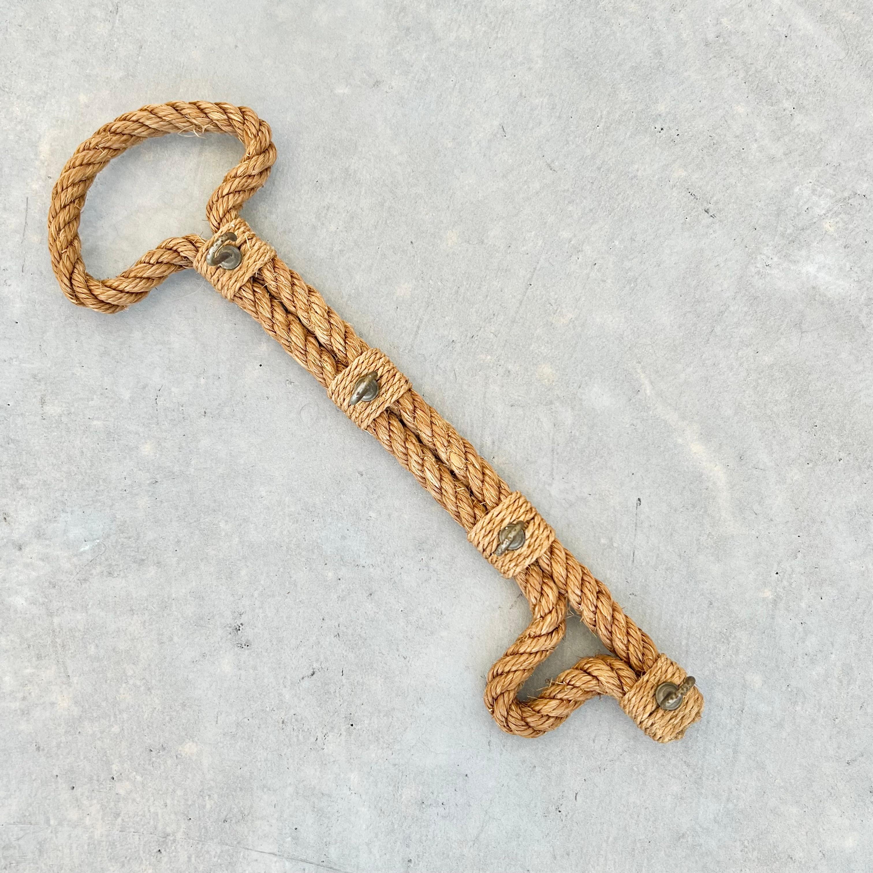 Mid-20th Century French Rope Key Wall Hook by Style of Audoux Minet, 1960s France For Sale
