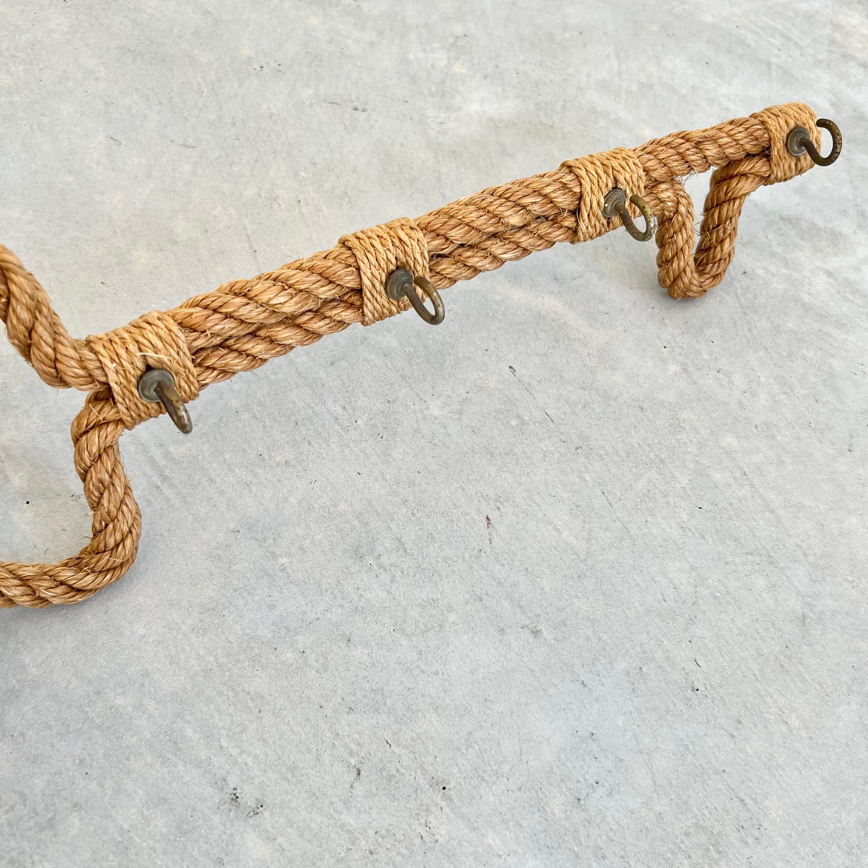 French Rope Key Wall Hook by Style of Audoux Minet, 1960s France For Sale 2
