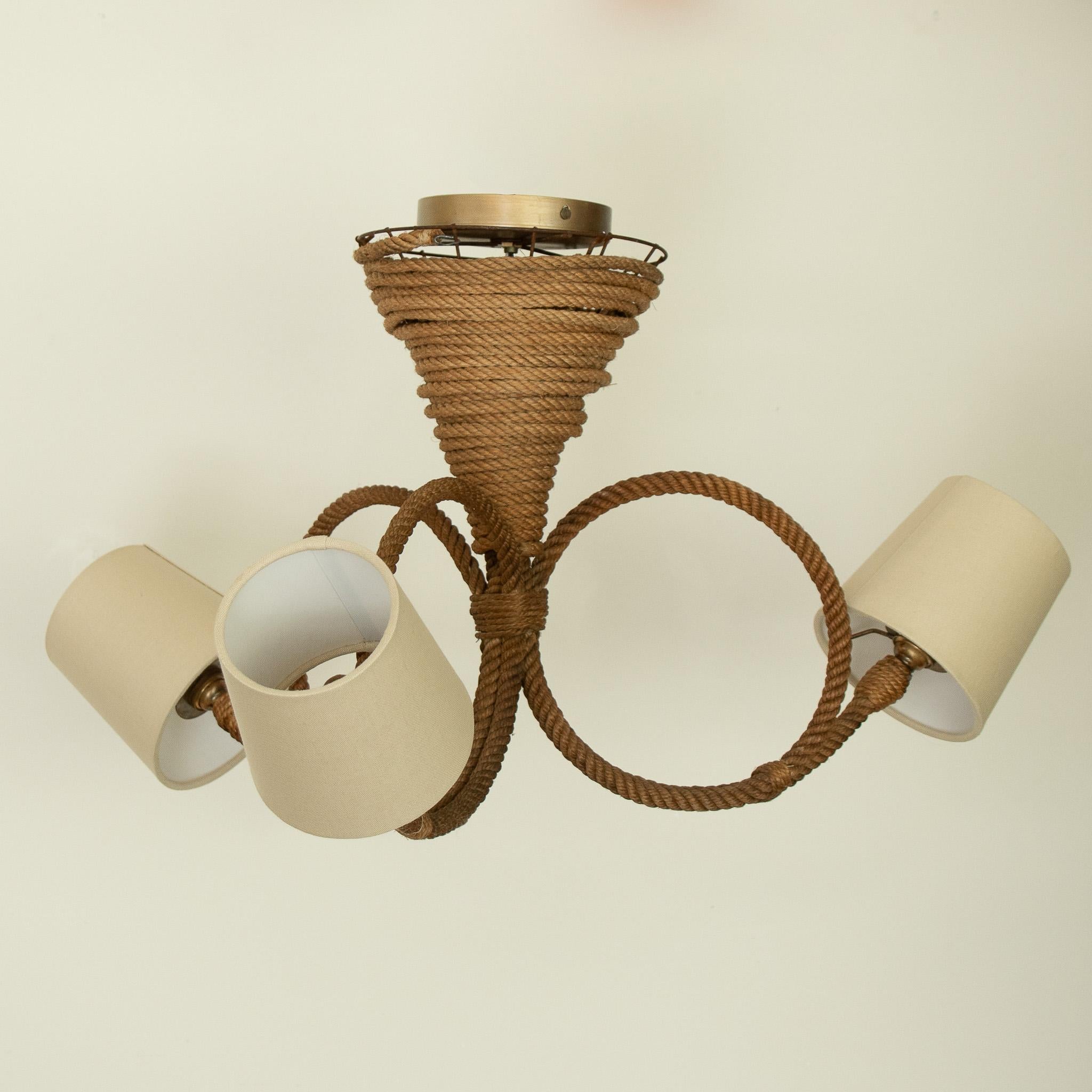 20th Century French Rope Light by Audoux-Minet