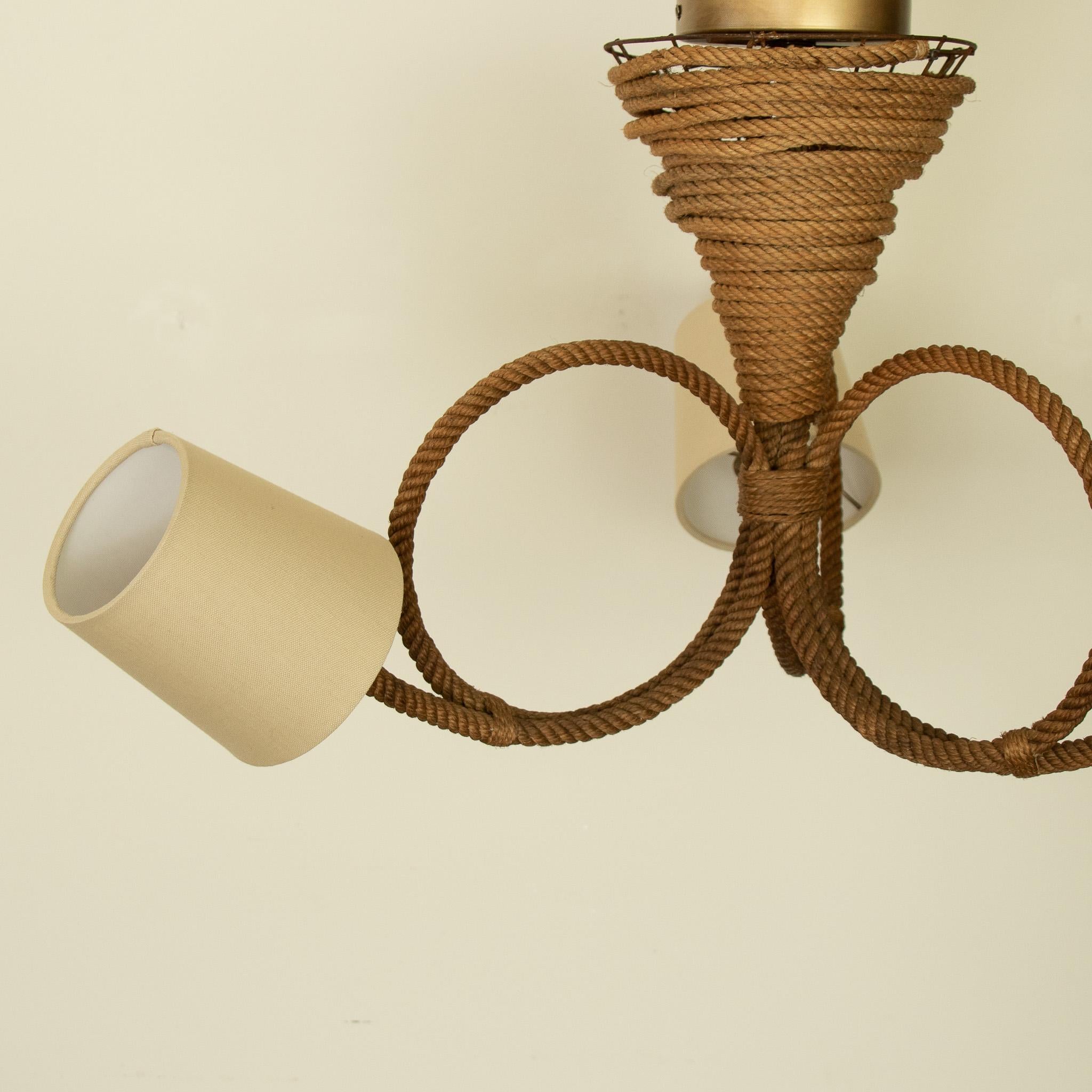 Brass French Rope Light by Audoux-Minet