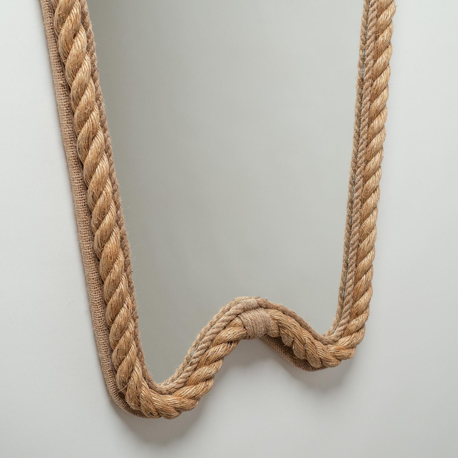 French Rope Mirror in the Style of Audoux & Minet In Good Condition In Vienna, AT
