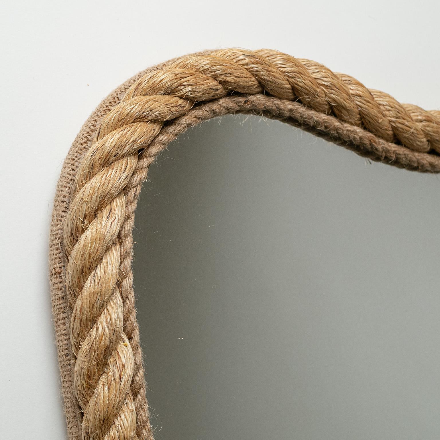 Jute French Rope Mirror in the Style of Audoux & Minet