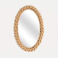 French Rope Oval Mirror by Audoux-Minet